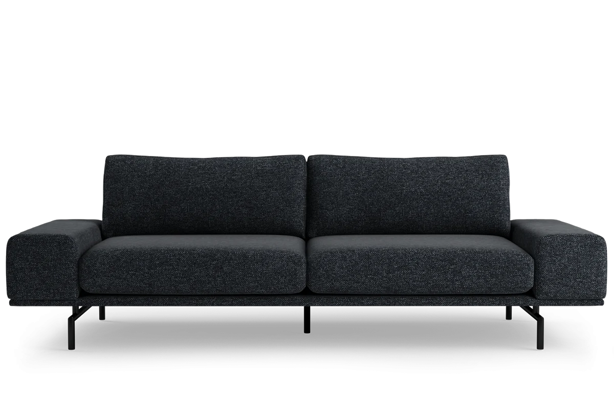 Sofa 3-osobowa BRIXTON tapicerowany z czarną podstawą - Image 3