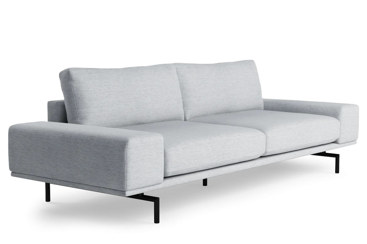 Sofa 3-osobowa BRIXTON tapicerowany z czarną podstawą - Image 5