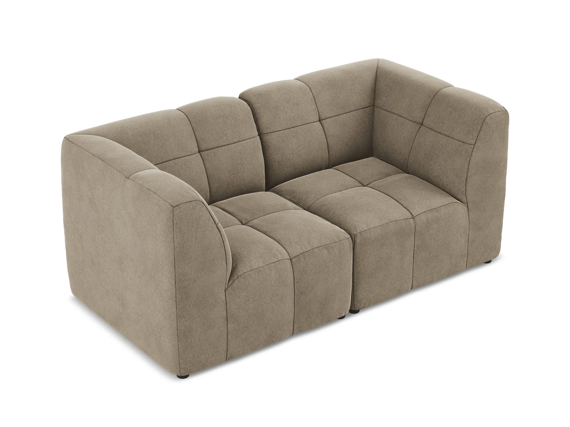 Sofa modułowa aksamitna 2-osobowa ALOHA beżowy - Image 4