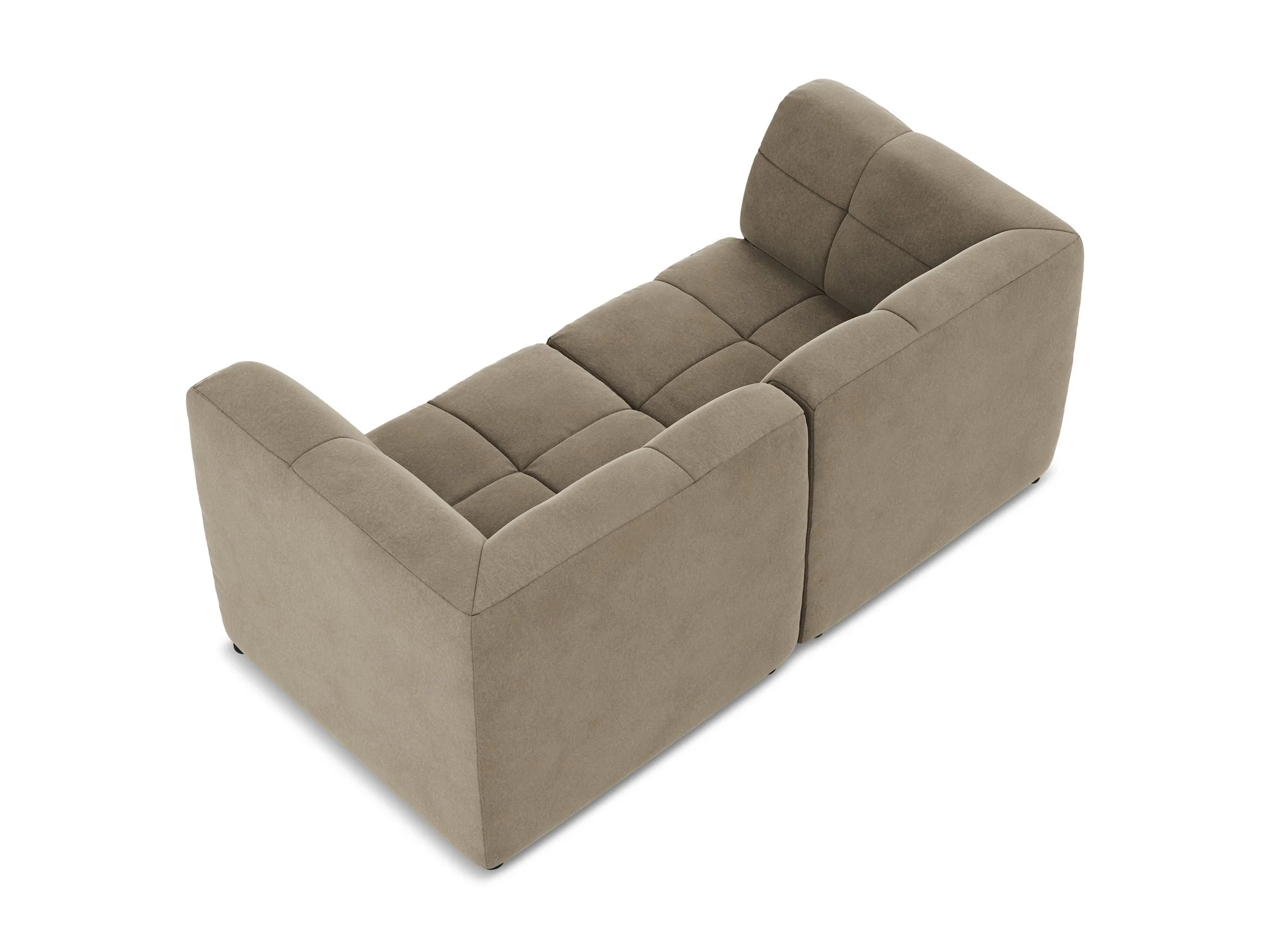 Sofa modułowa aksamitna 2-osobowa ALOHA beżowy - Image 5