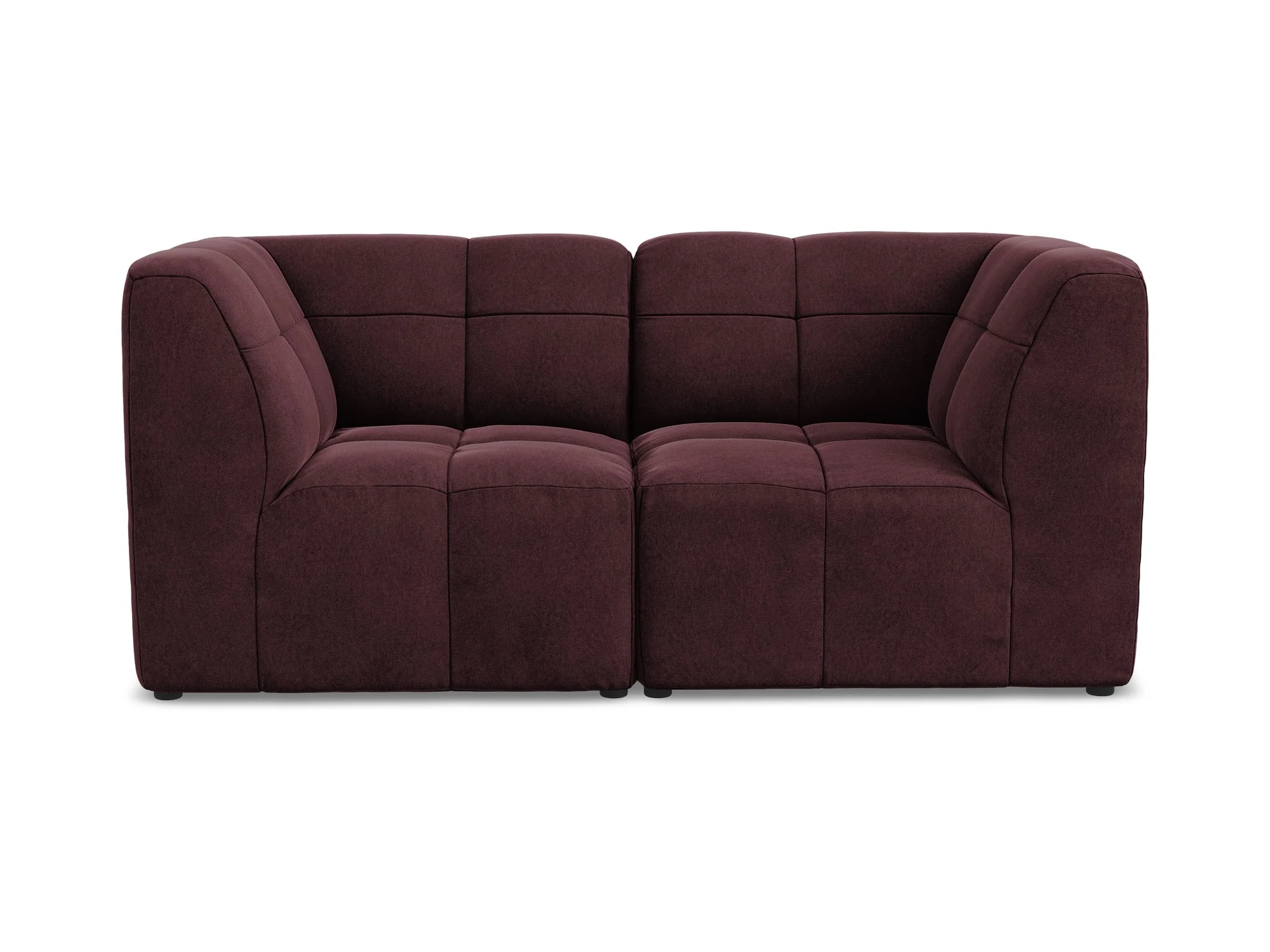 Sofa modułowa aksamitna 2-osobowa ALOHA burgundowy - Image 3