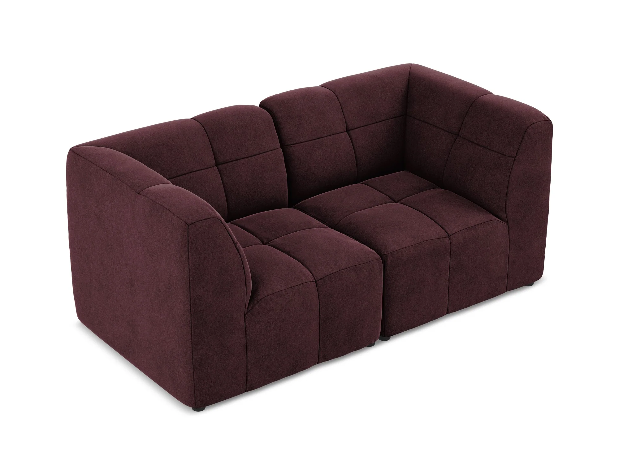 Sofa modułowa aksamitna 2-osobowa ALOHA burgundowy - Image 4