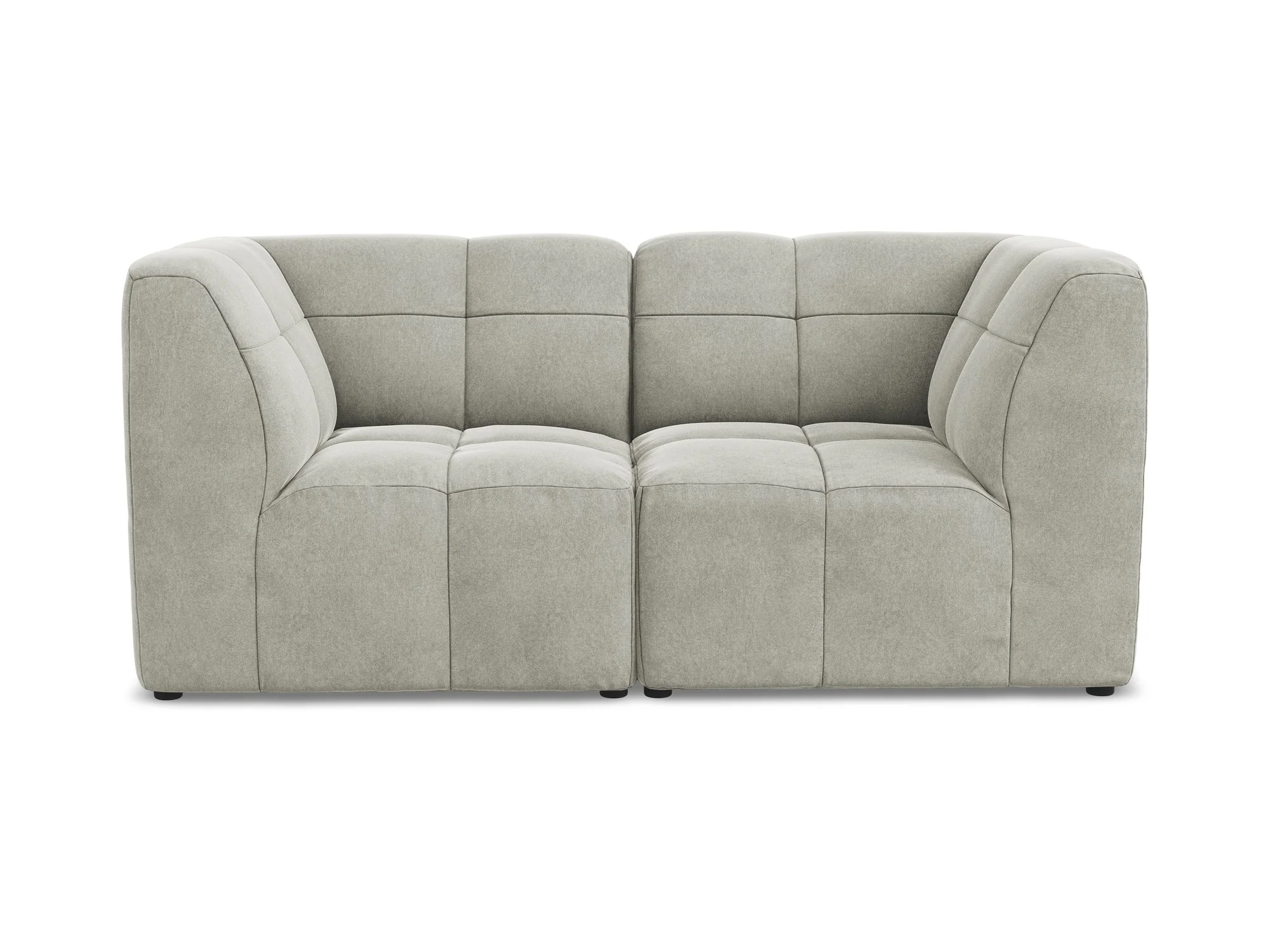 Sofa modułowa aksamitna 2-osobowa ALOHA jasnoszary - Image 3