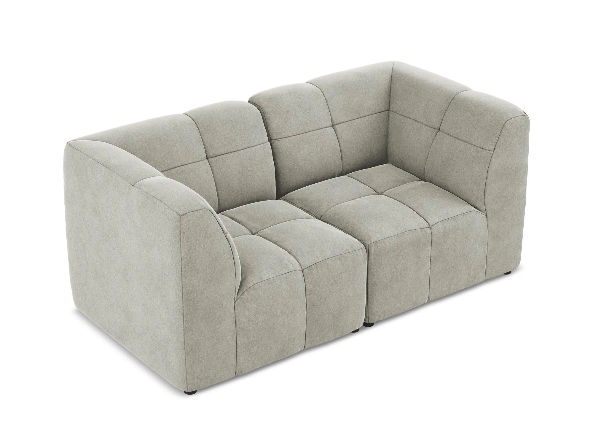 Sofa modułowa aksamitna 2-osobowa ALOHA jasnoszary - Image 4