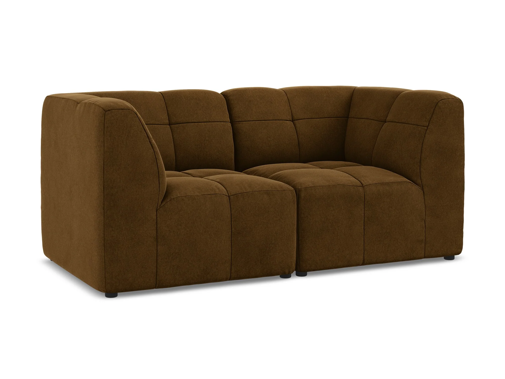 Sofa modułowa aksamitna 2-osobowa ALOHA musztardowy