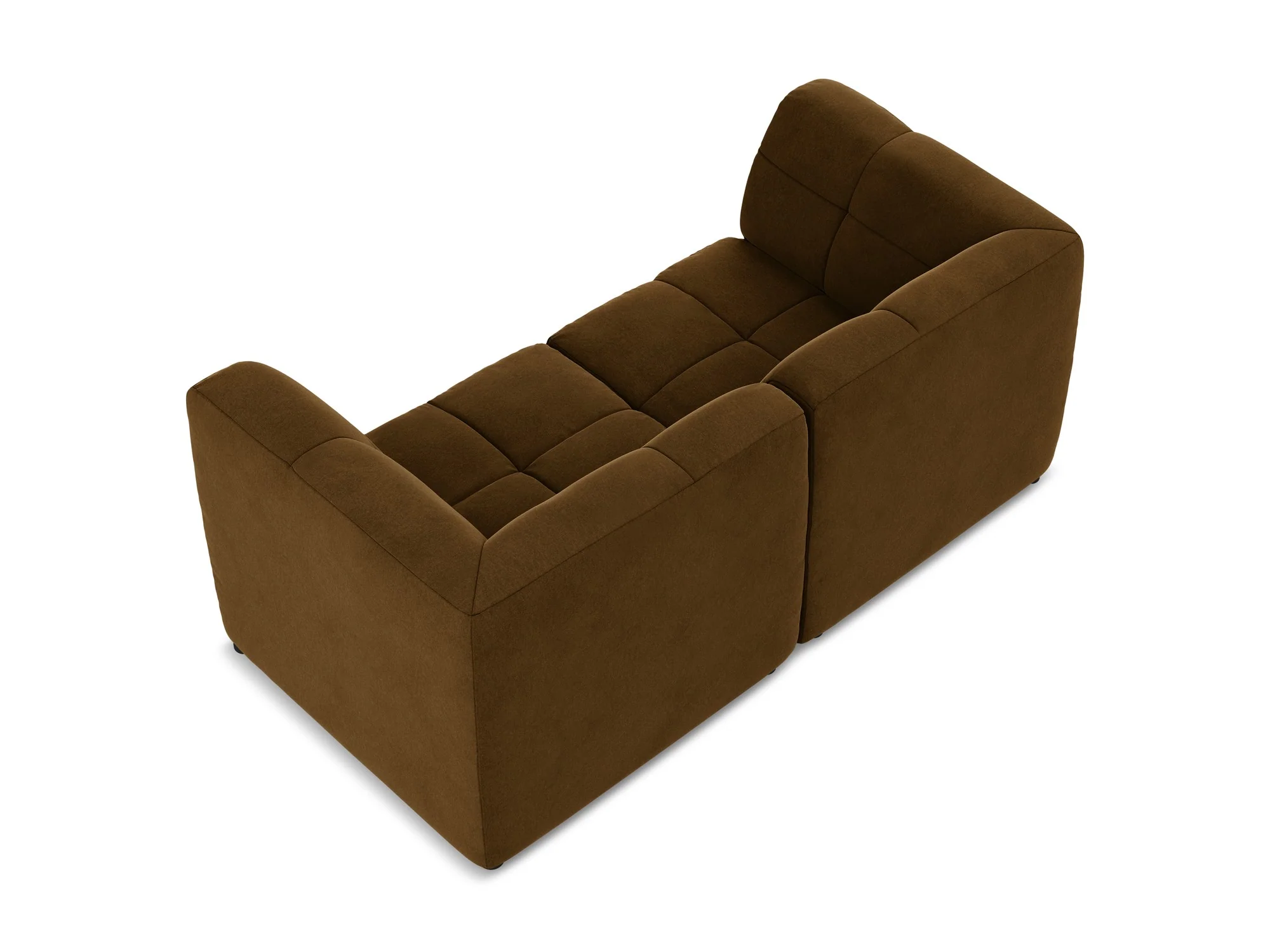 Sofa modułowa aksamitna 2-osobowa ALOHA musztardowy - Image 5