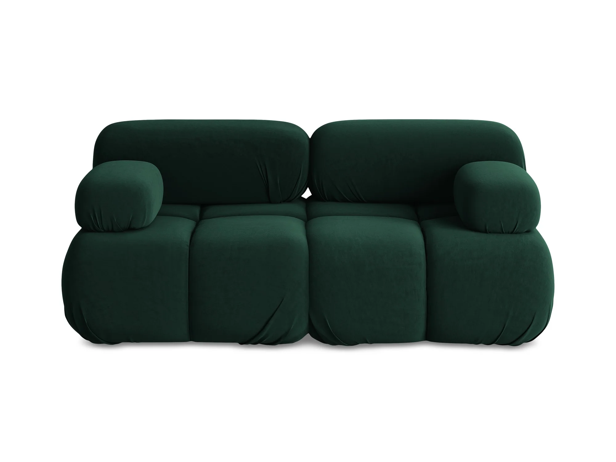 Sofa modułowa aksamitna 2-osobowa LOKUA butelkowa zieleń - Image 3