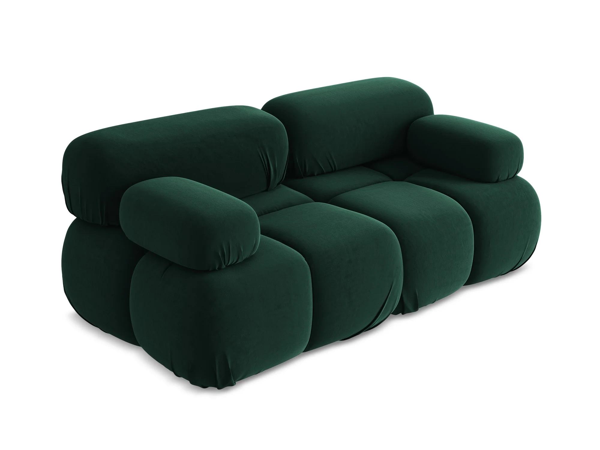 Sofa modułowa aksamitna 2-osobowa LOKUA butelkowa zieleń - Image 4