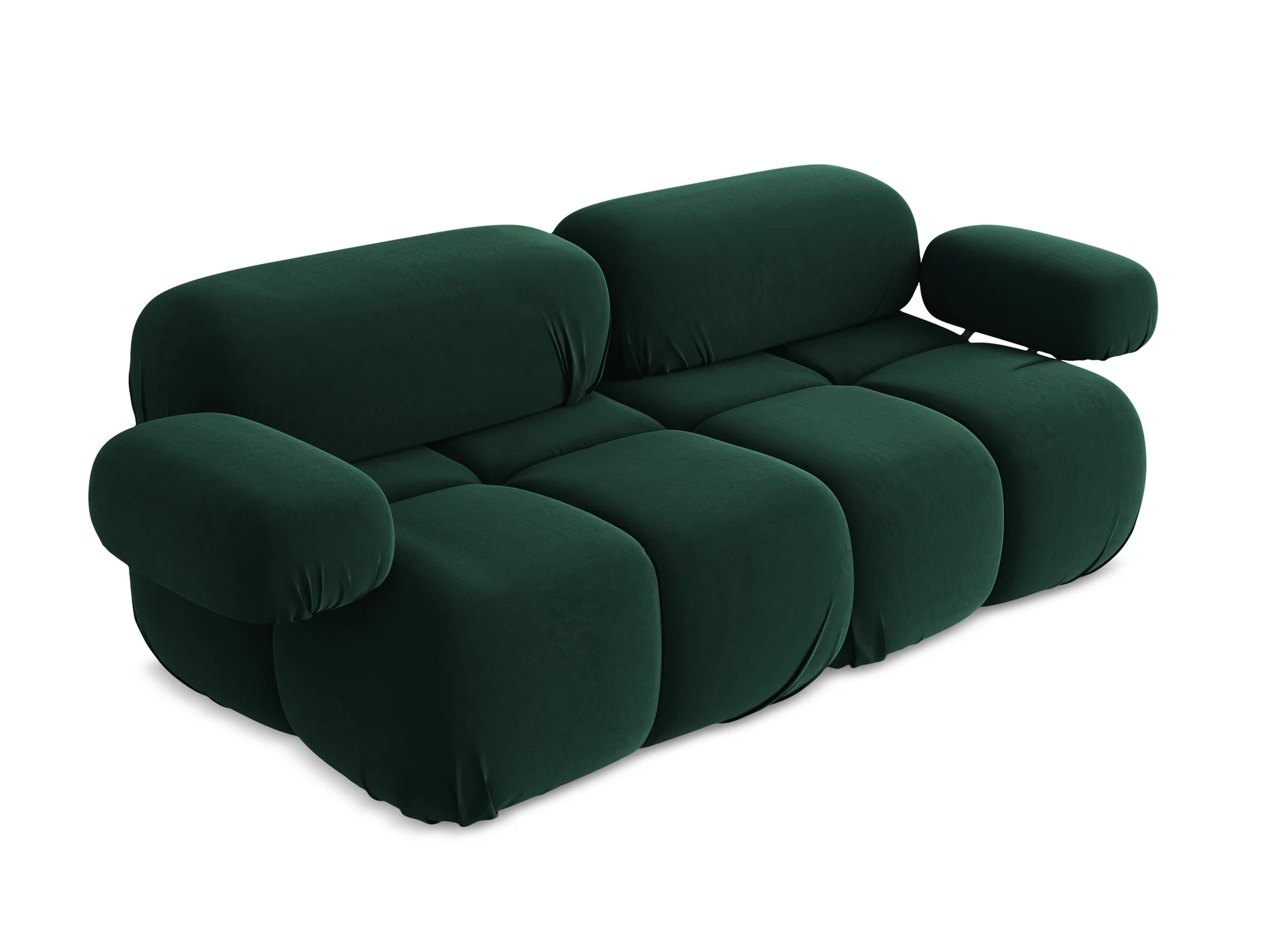 Sofa modułowa aksamitna 2-osobowa LOKUA butelkowa zieleń - Image 5