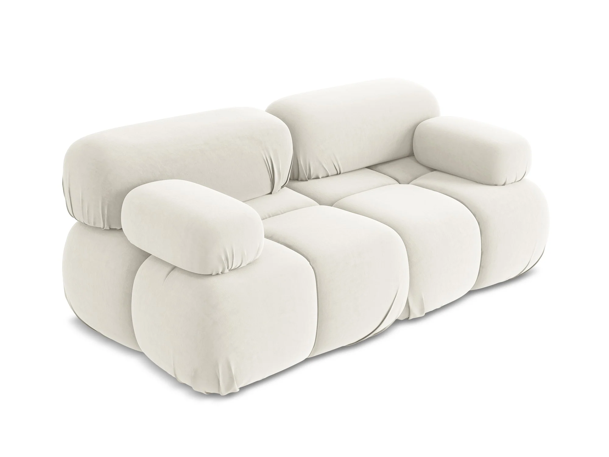 Sofa modułowa aksamitna 2-osobowa LOKUA jasnobeżowy - Image 4