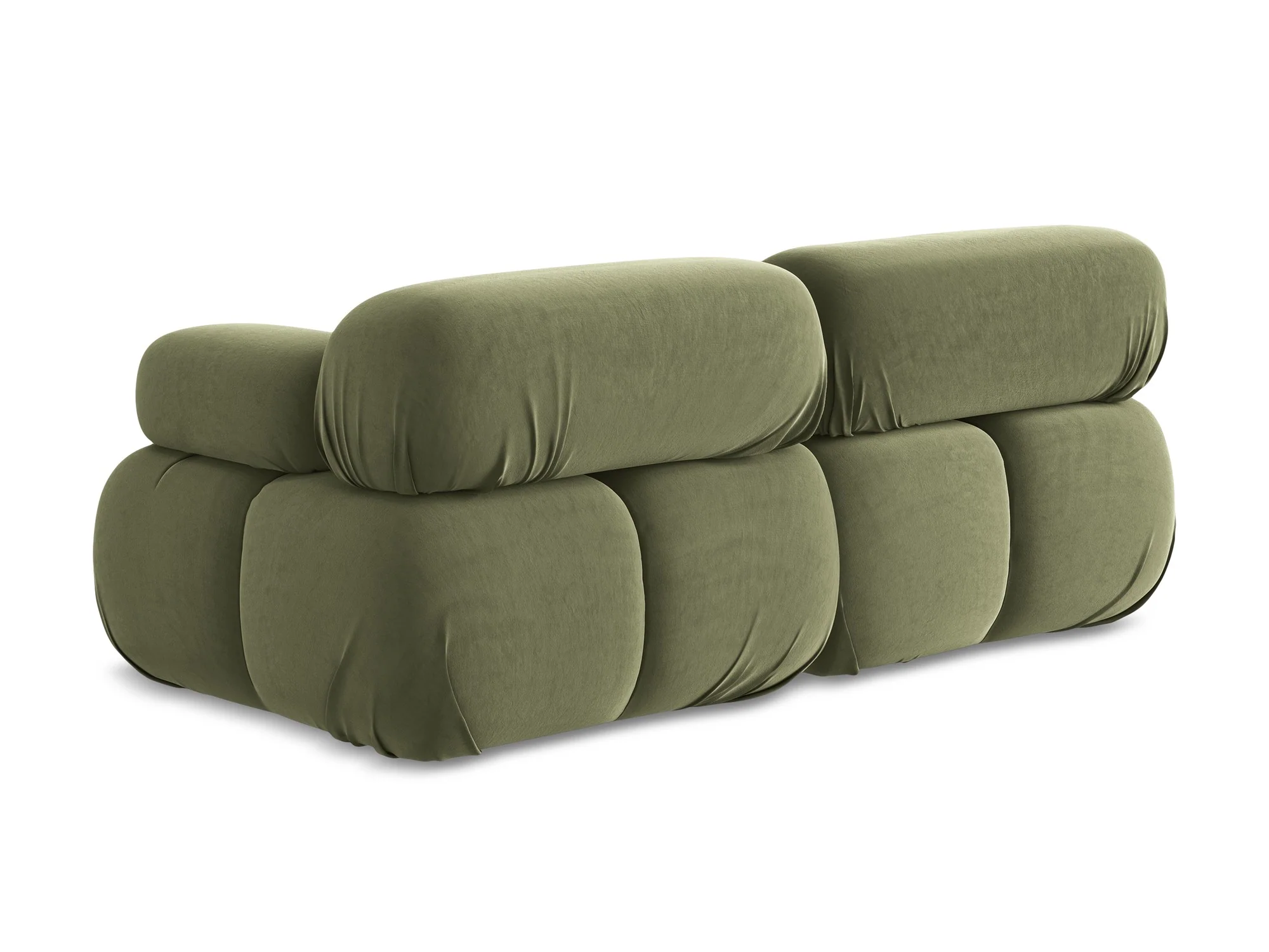 Sofa modułowa aksamitna 2-osobowa LOKUA oliwkowy - Image 6