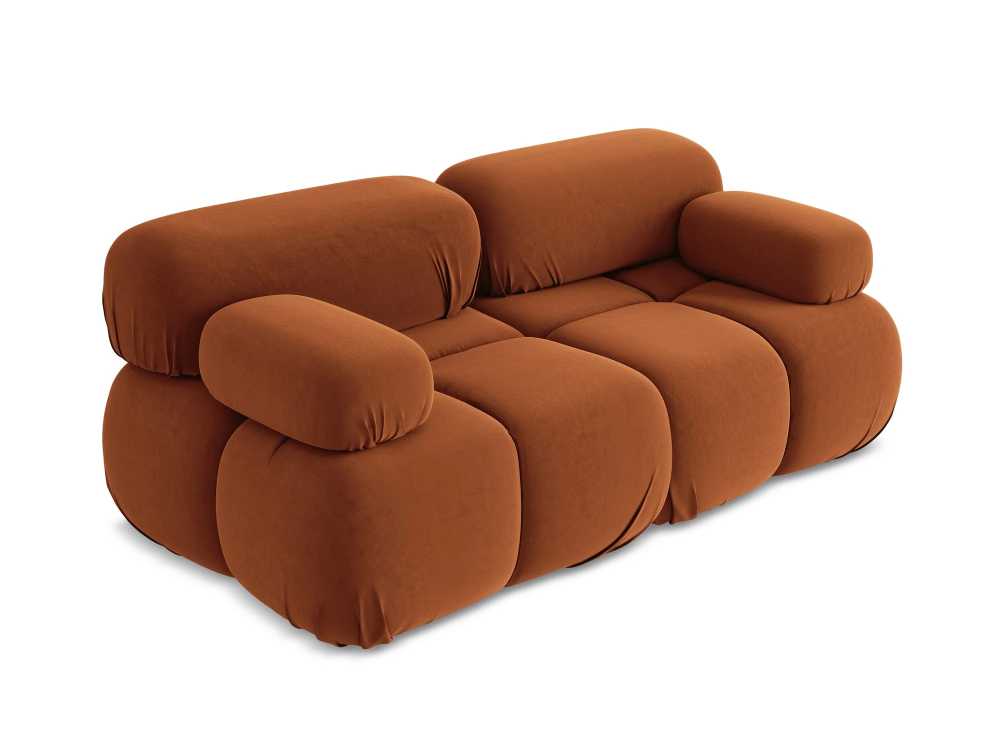 Sofa modułowa aksamitna 2-osobowa LOKUA terakota - Image 4