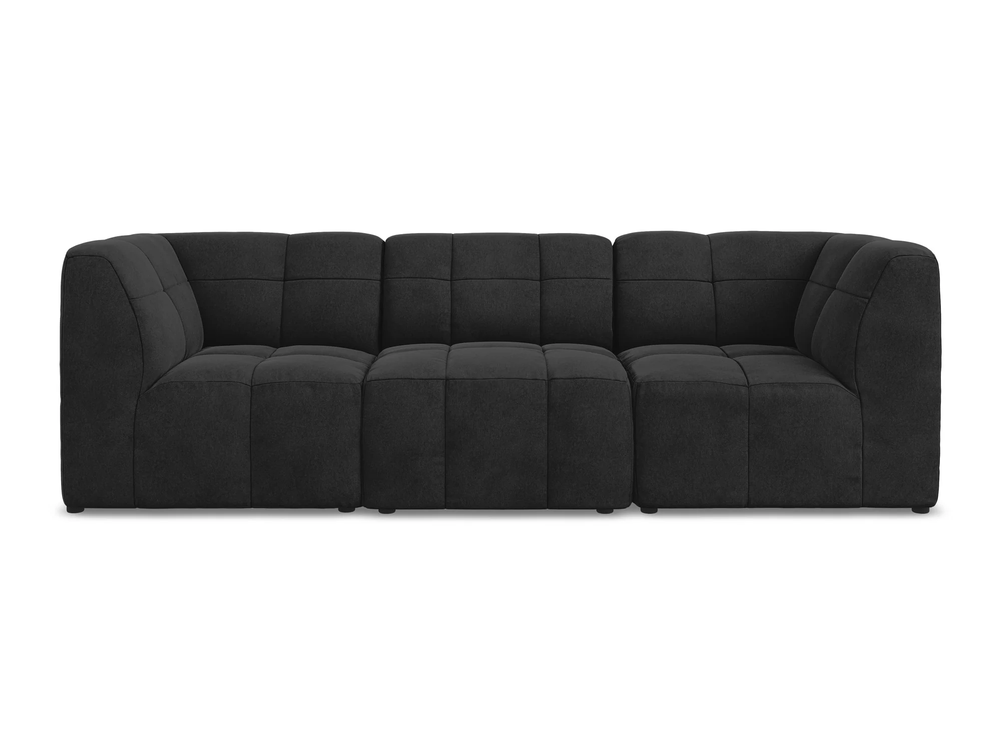 Sofa modułowa aksamitna 3-osobowa ALOHA czarny - Image 3