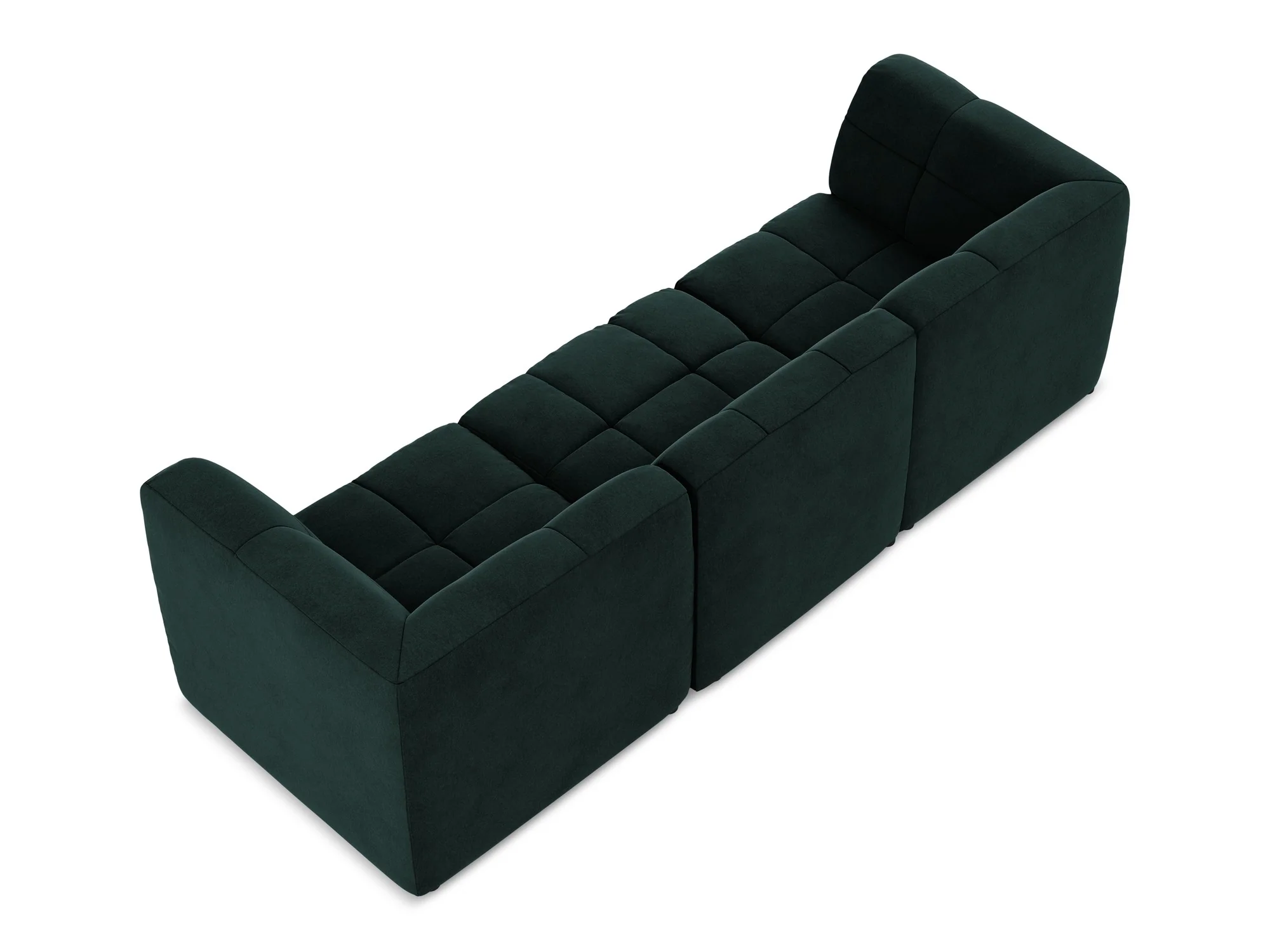 Sofa modułowa aksamitna 3-osobowa ALOHA szarozielony - Image 5