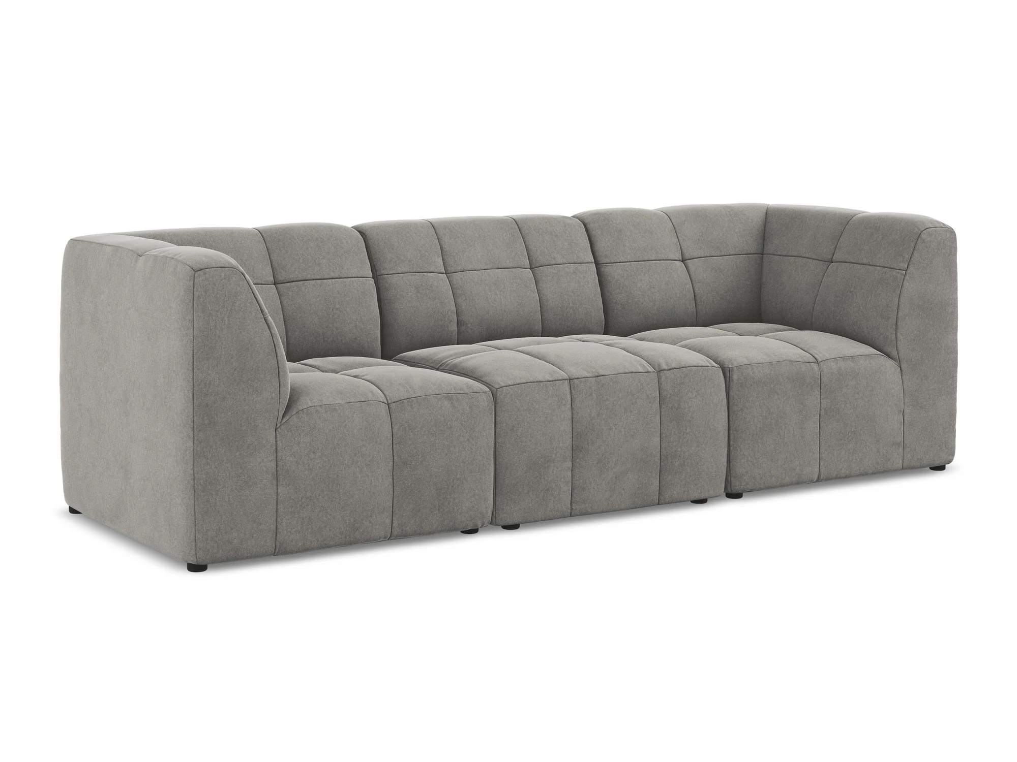 Sofa modułowa aksamitna 3-osobowa ALOHA szary