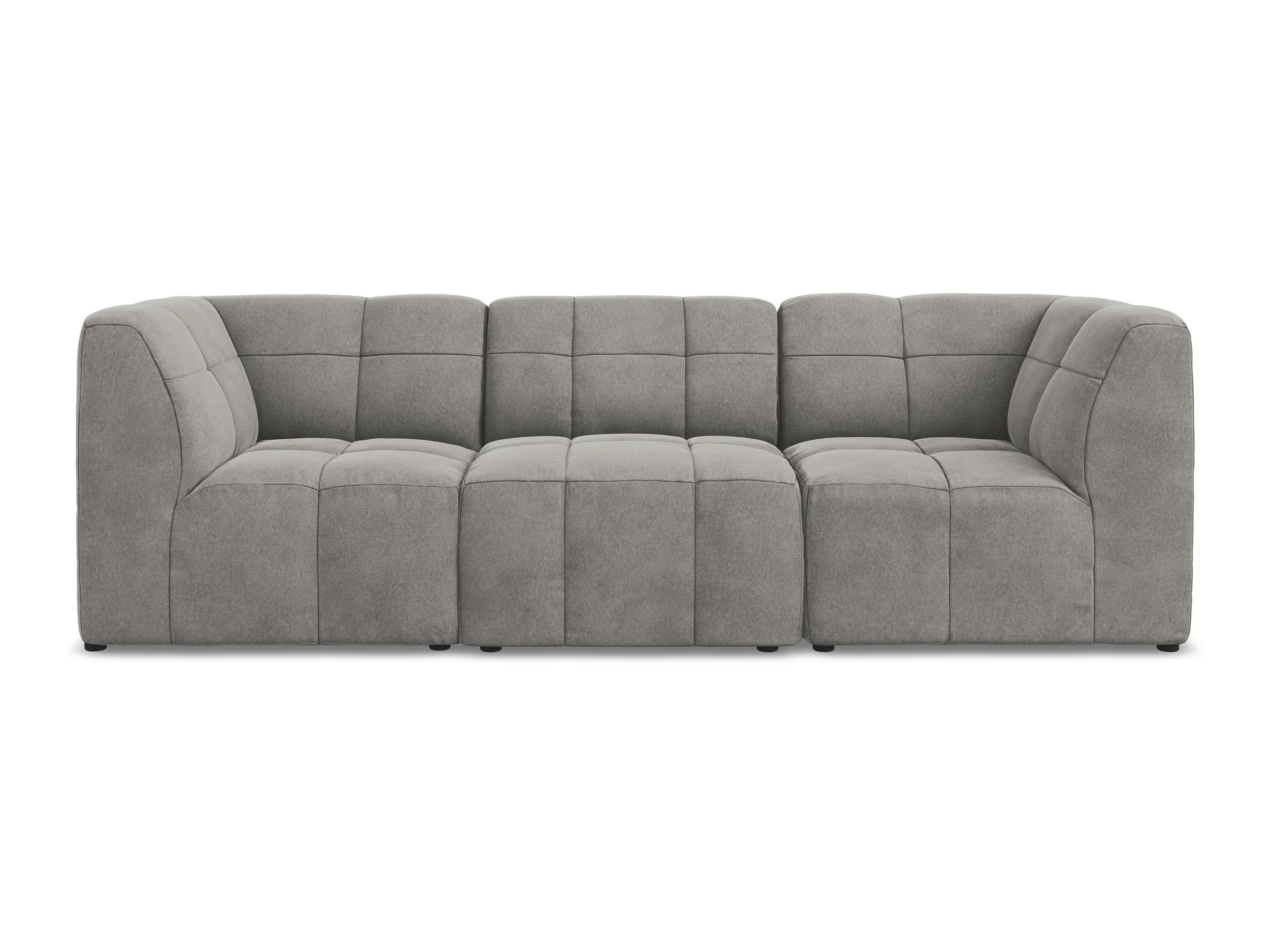 Sofa modułowa aksamitna 3-osobowa ALOHA szary - Image 3