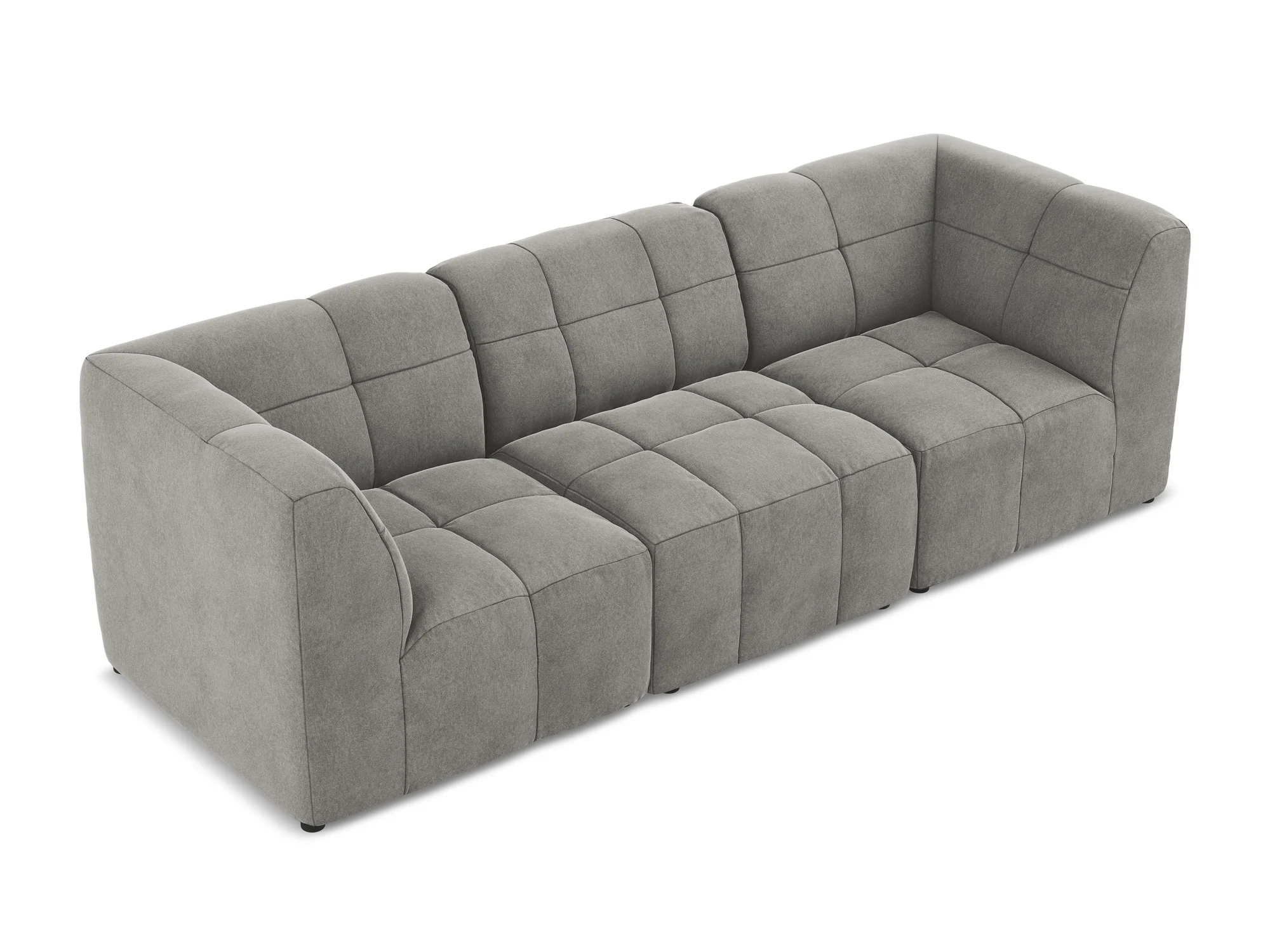 Sofa modułowa aksamitna 3-osobowa ALOHA szary - Image 4