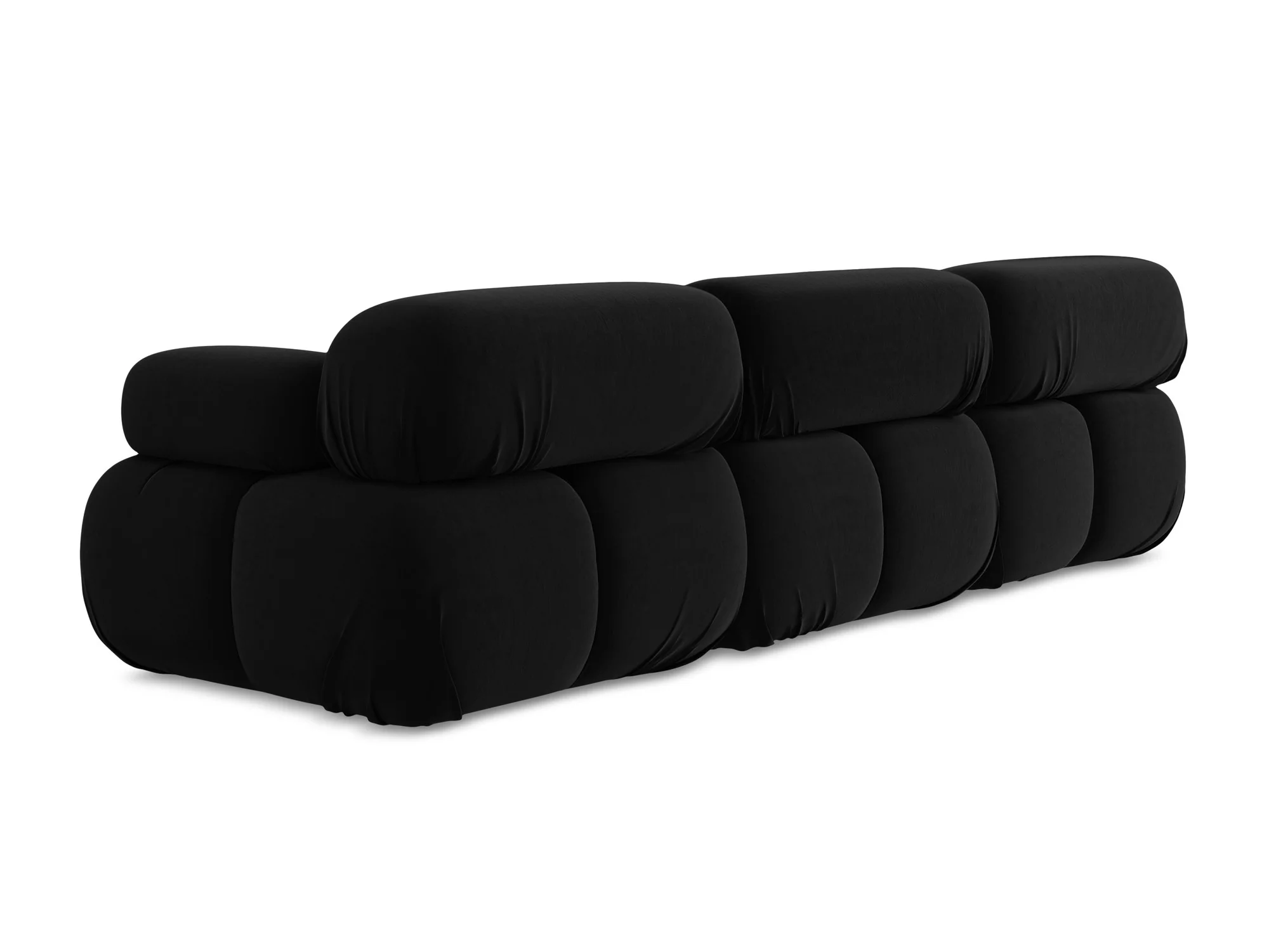 Sofa modułowa aksamitna 3-osobowa LOKUA czarny - Image 6