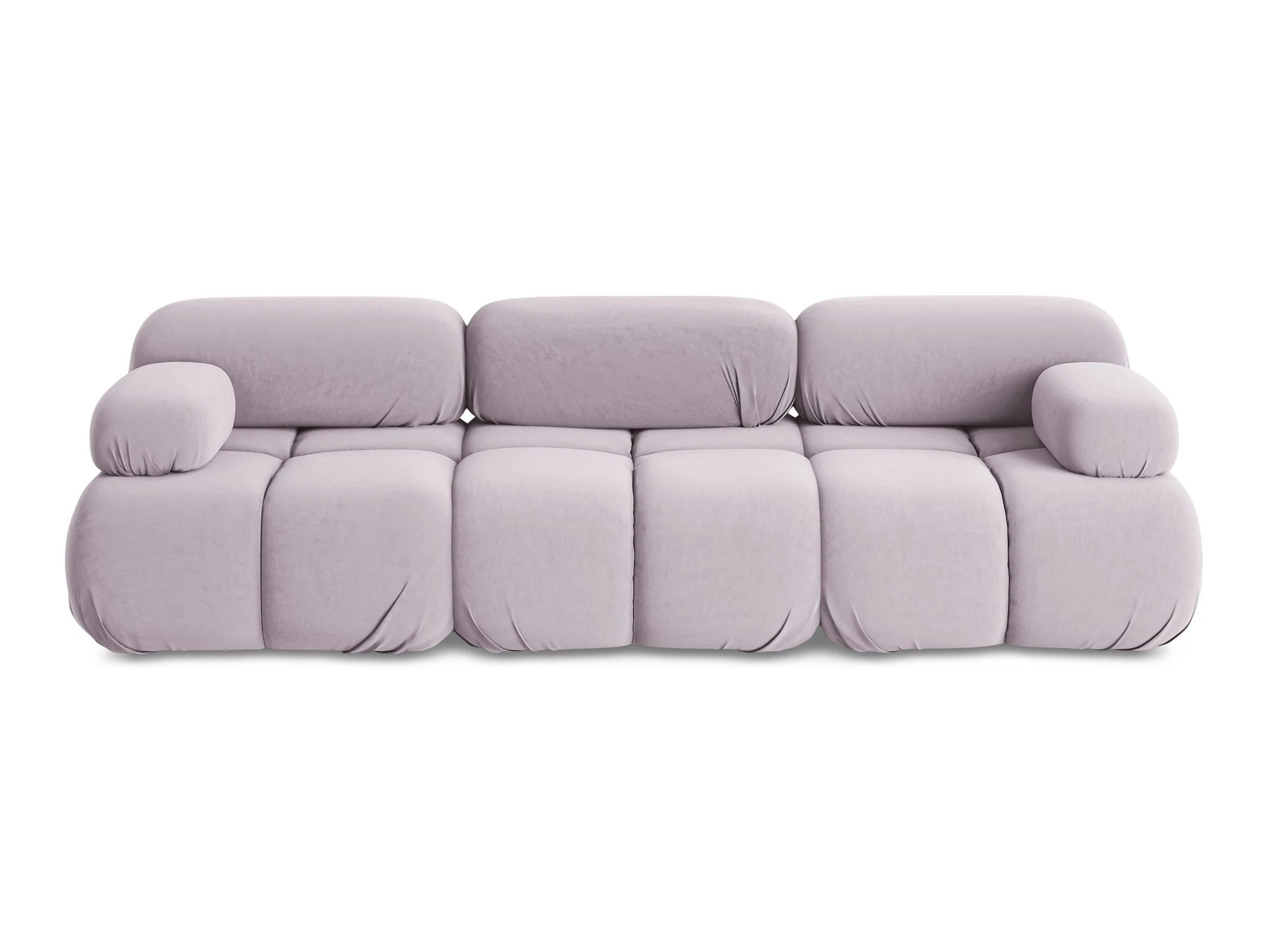 Sofa modułowa aksamitna 3-osobowa LOKUA lawendowy - Image 3