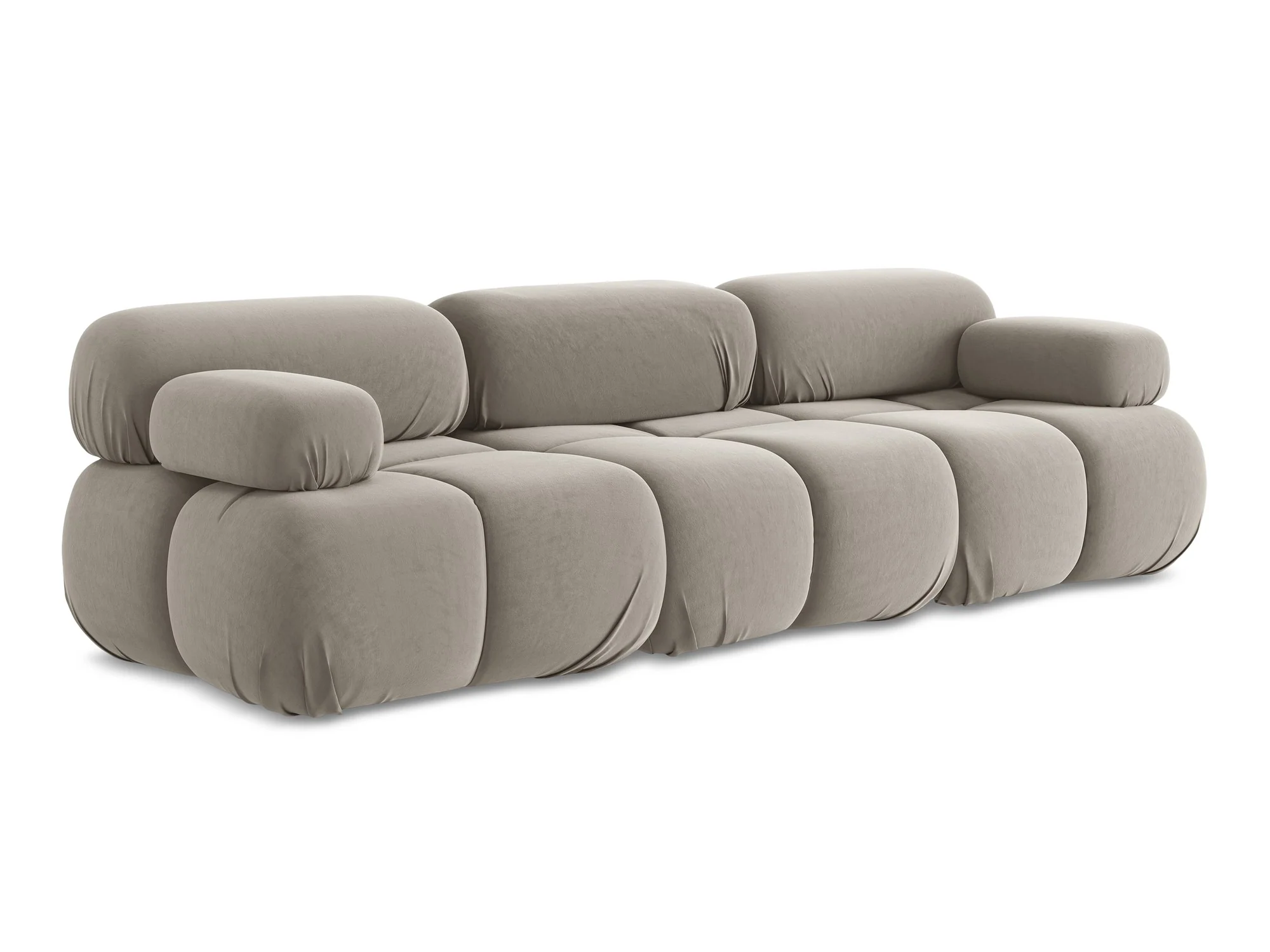 Sofa modułowa aksamitna 3-osobowa LOKUA taupe