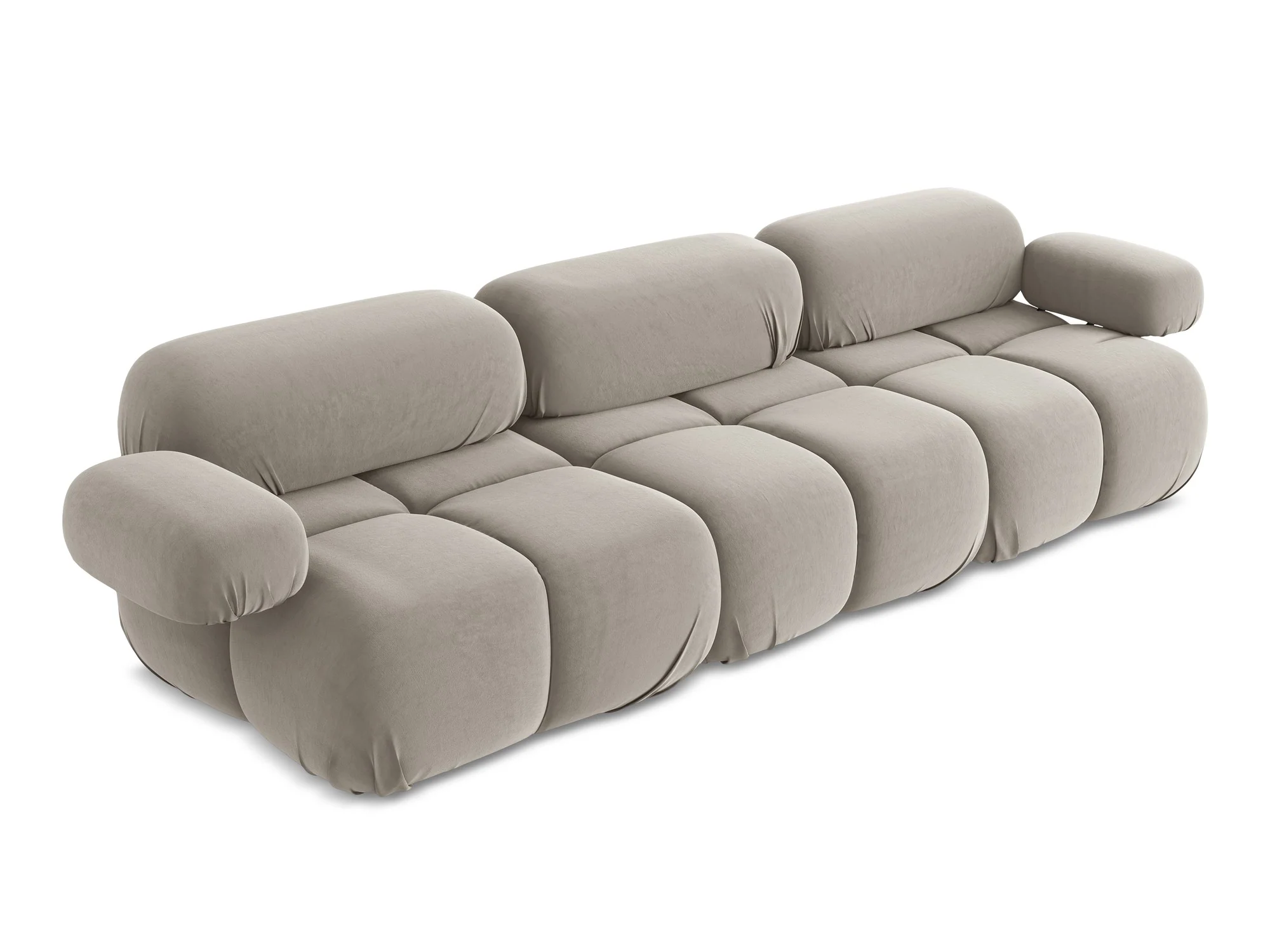 Sofa modułowa aksamitna 3-osobowa LOKUA taupe - Image 5