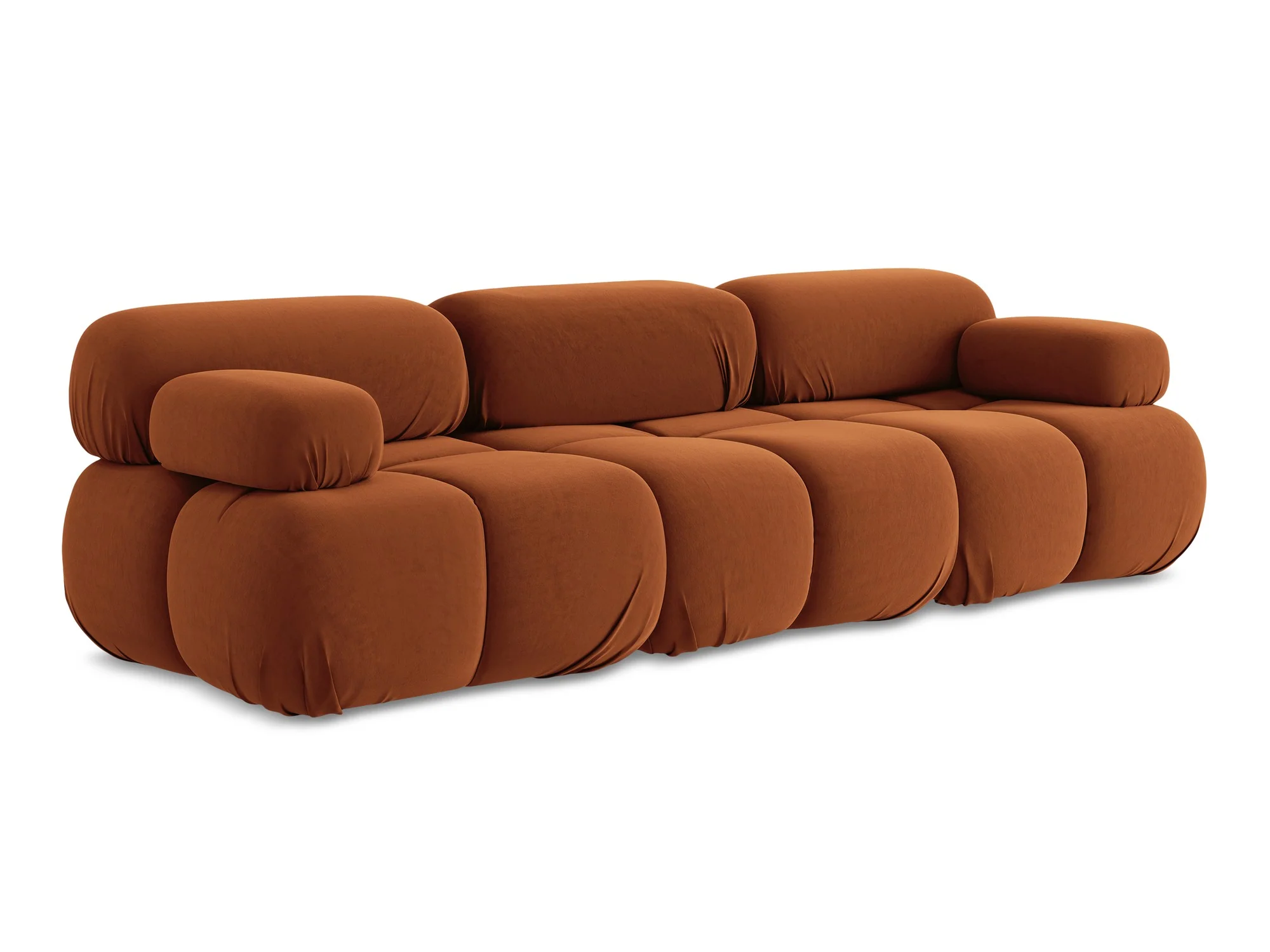 Sofa modułowa aksamitna 3-osobowa LOKUA terakota