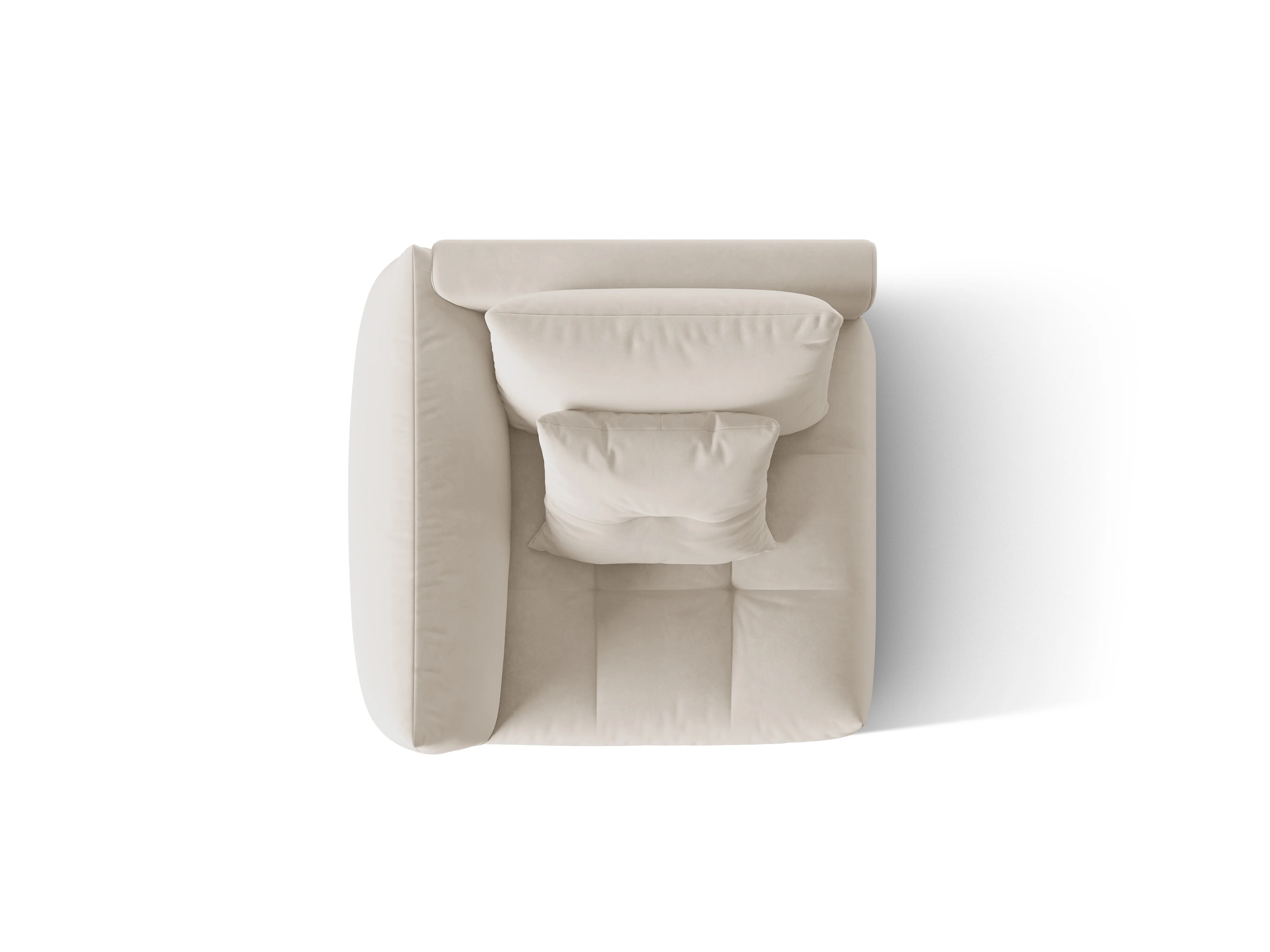 Sofa modułowa aksamitna BLOOM - element lewostronny ecru - Image 4