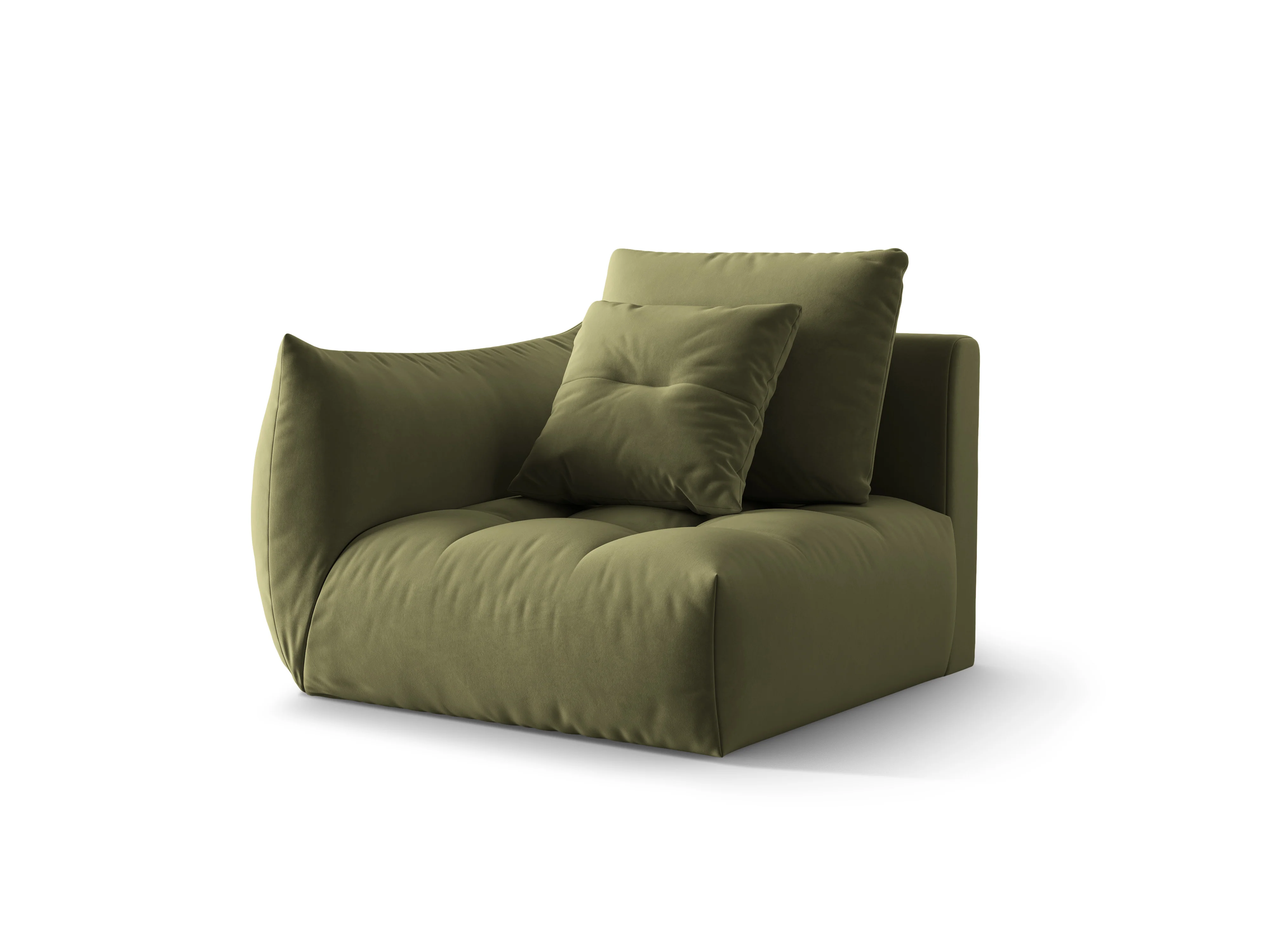 Sofa modułowa aksamitna BLOOM - element lewostronny zielony - Image 3