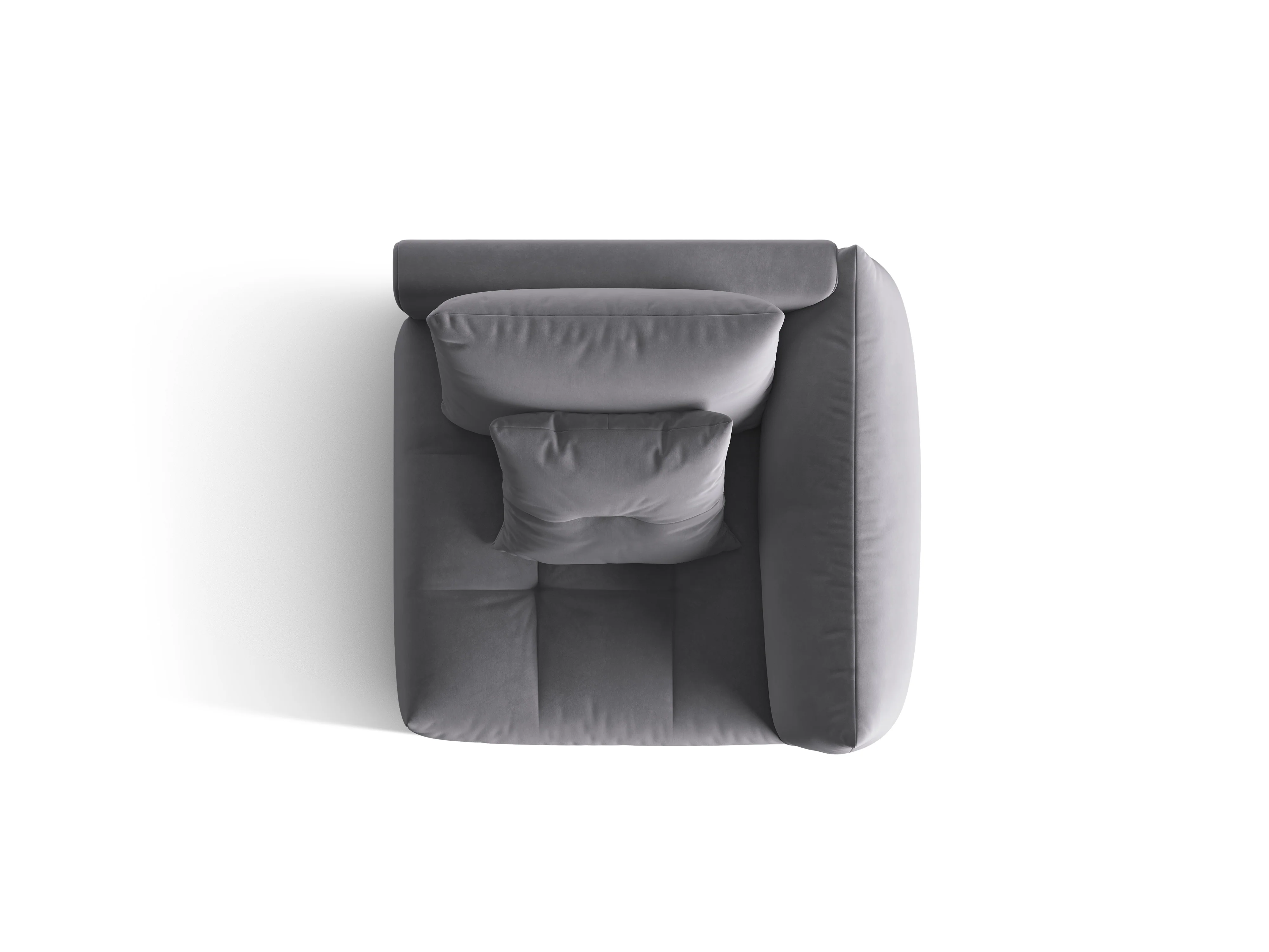 Sofa modułowa aksamitna BLOOM - element prawostronny ciemnoszary - Image 4