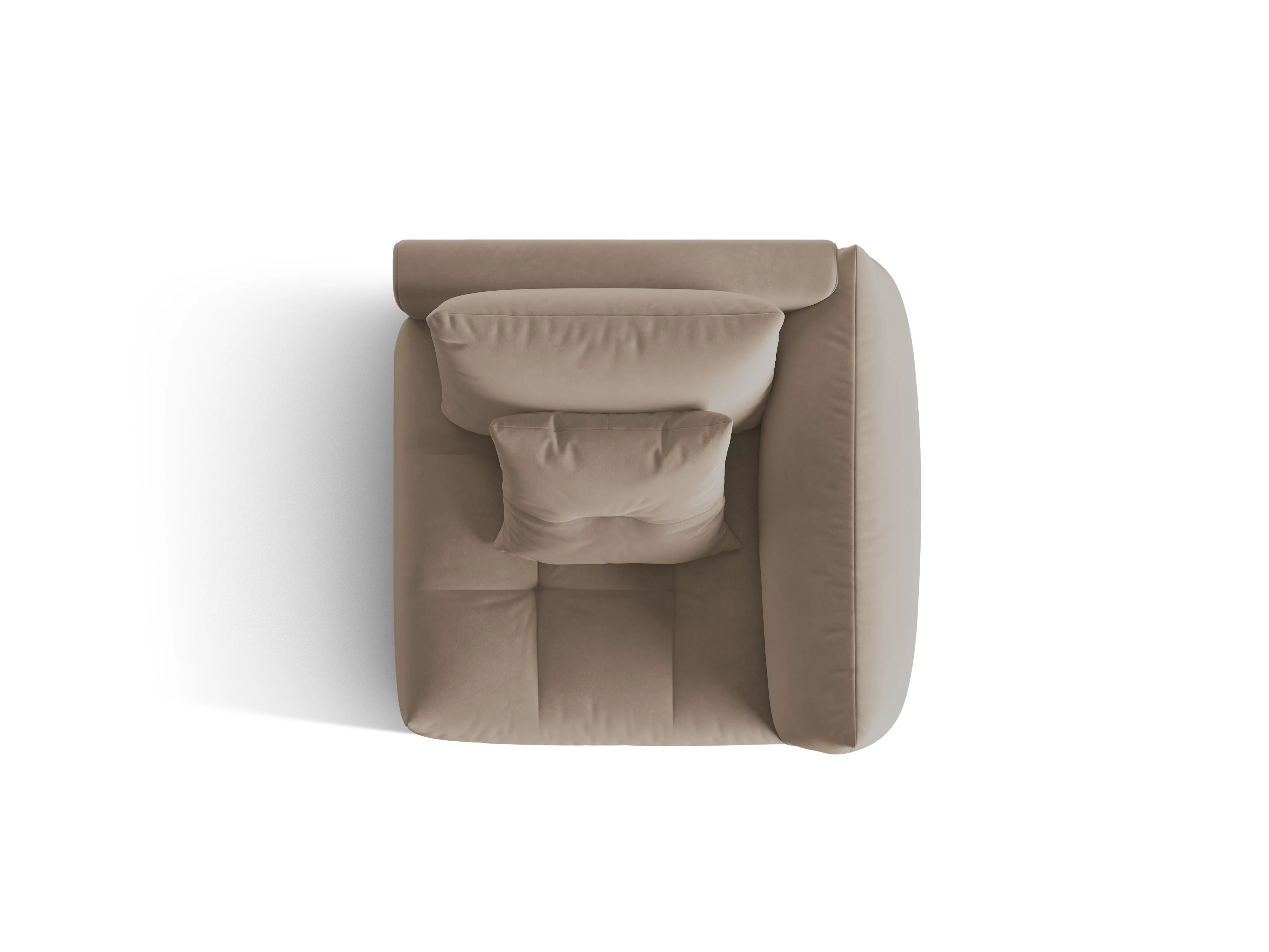 Sofa modułowa aksamitna BLOOM - element prawostronny jasnobrązowy - Image 4