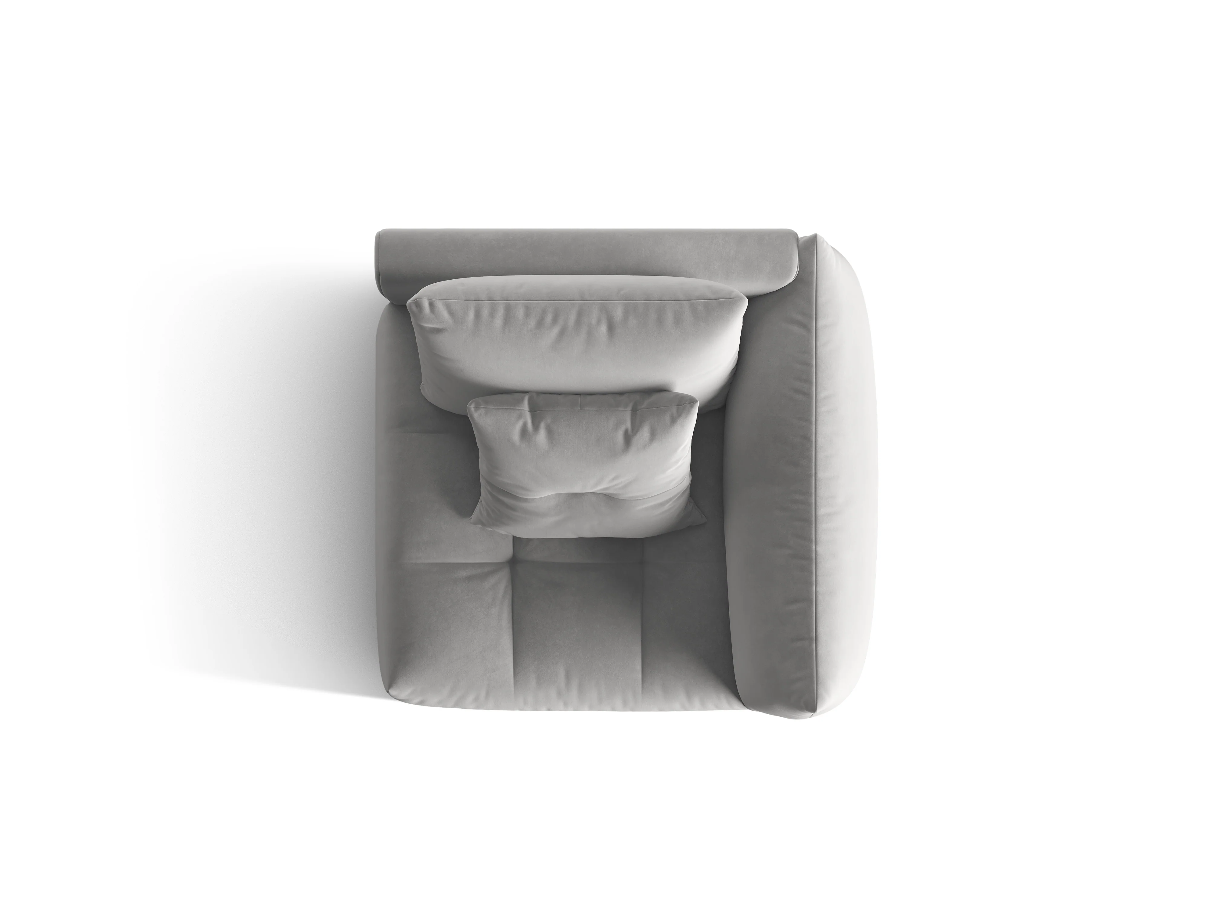 Sofa modułowa aksamitna BLOOM - element prawostronny szary - Image 4