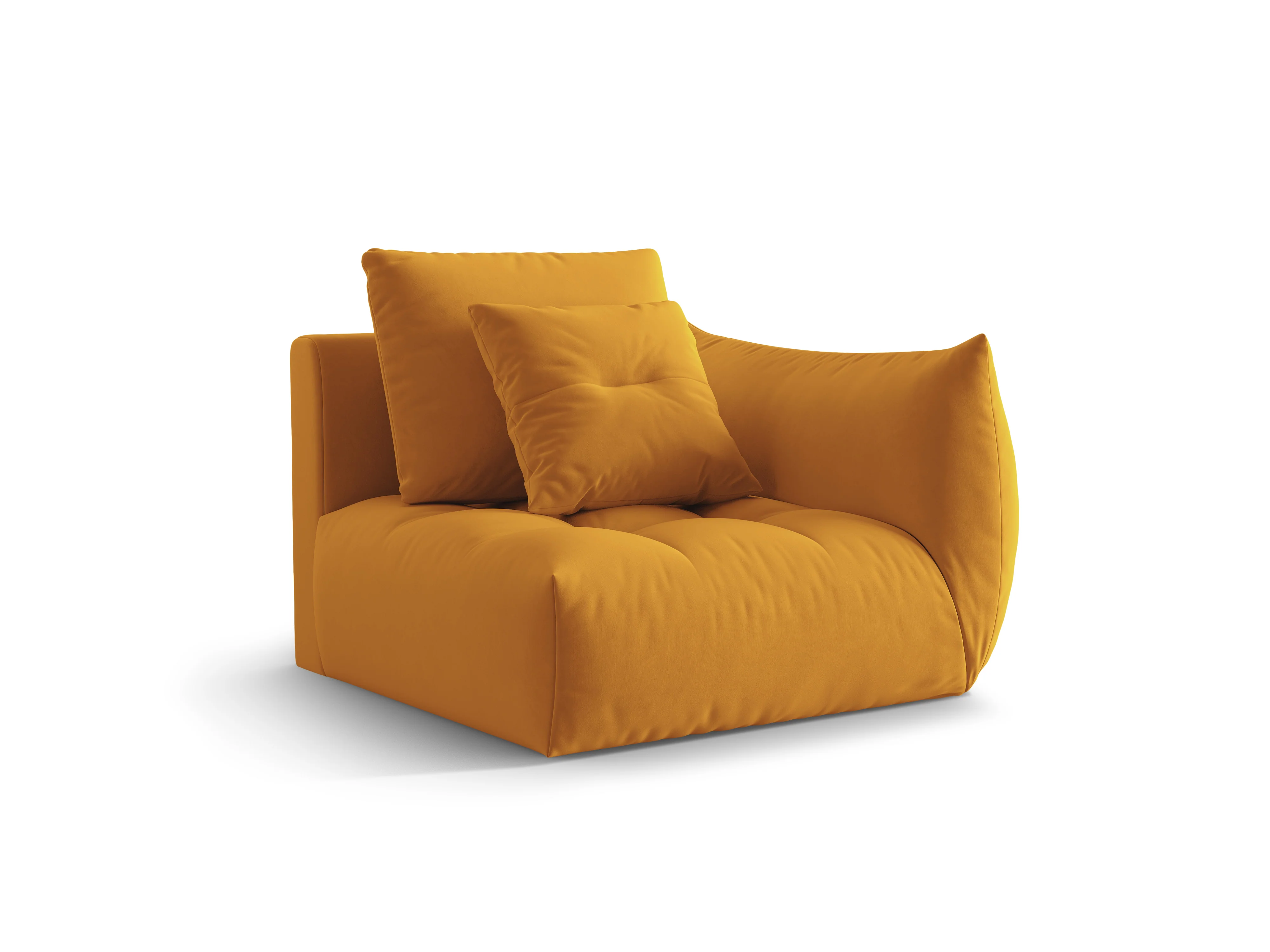 Sofa modułowa aksamitna BLOOM - element prawostronny żółty - Image 3