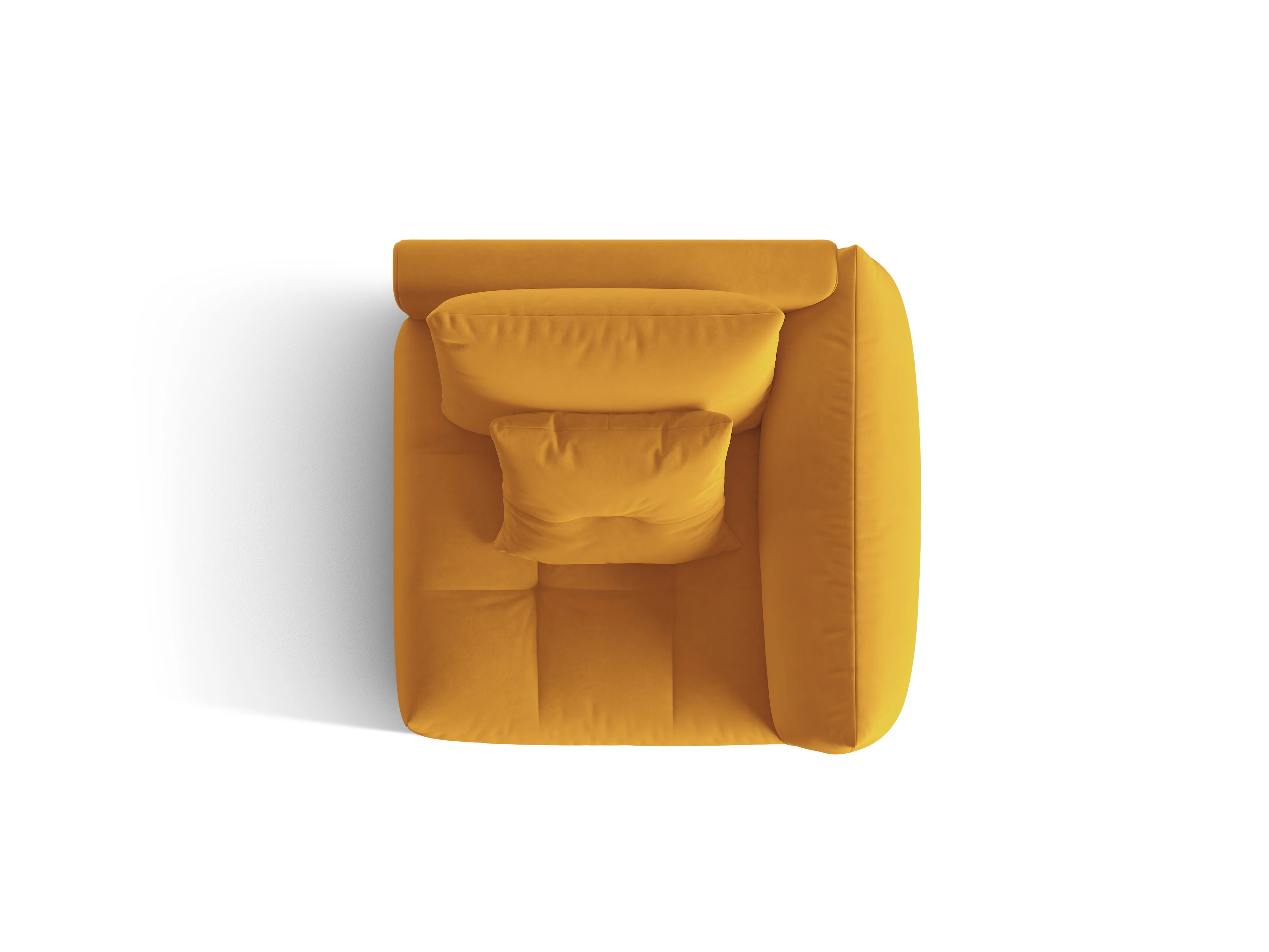 Sofa modułowa aksamitna BLOOM - element prawostronny żółty - Image 4
