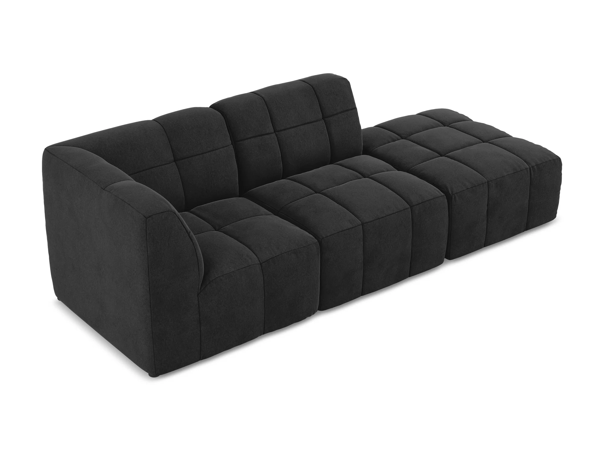 Sofa modułowa aksamitna lewostronna otwarta 3-osobowa ALOHA czarny - Image 4