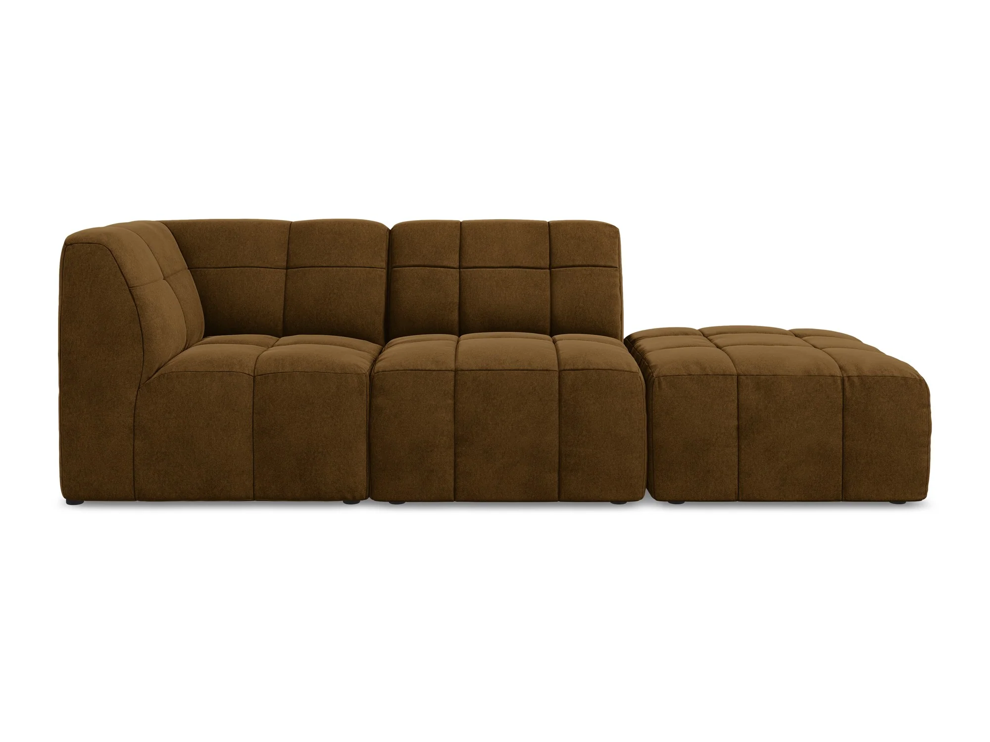 Sofa modułowa aksamitna lewostronna otwarta 3-osobowa ALOHA musztardowy - Image 3