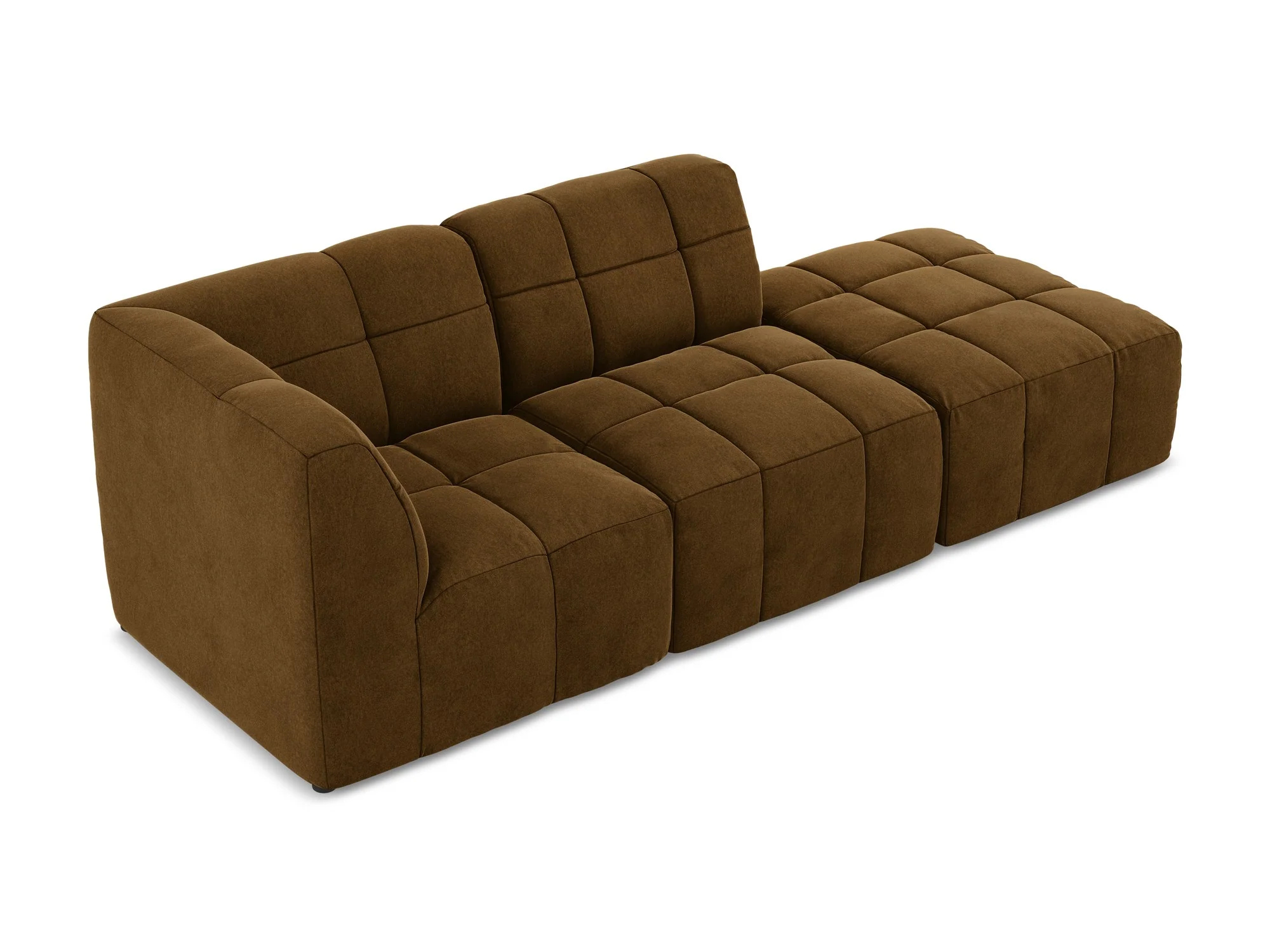 Sofa modułowa aksamitna lewostronna otwarta 3-osobowa ALOHA musztardowy - Image 4