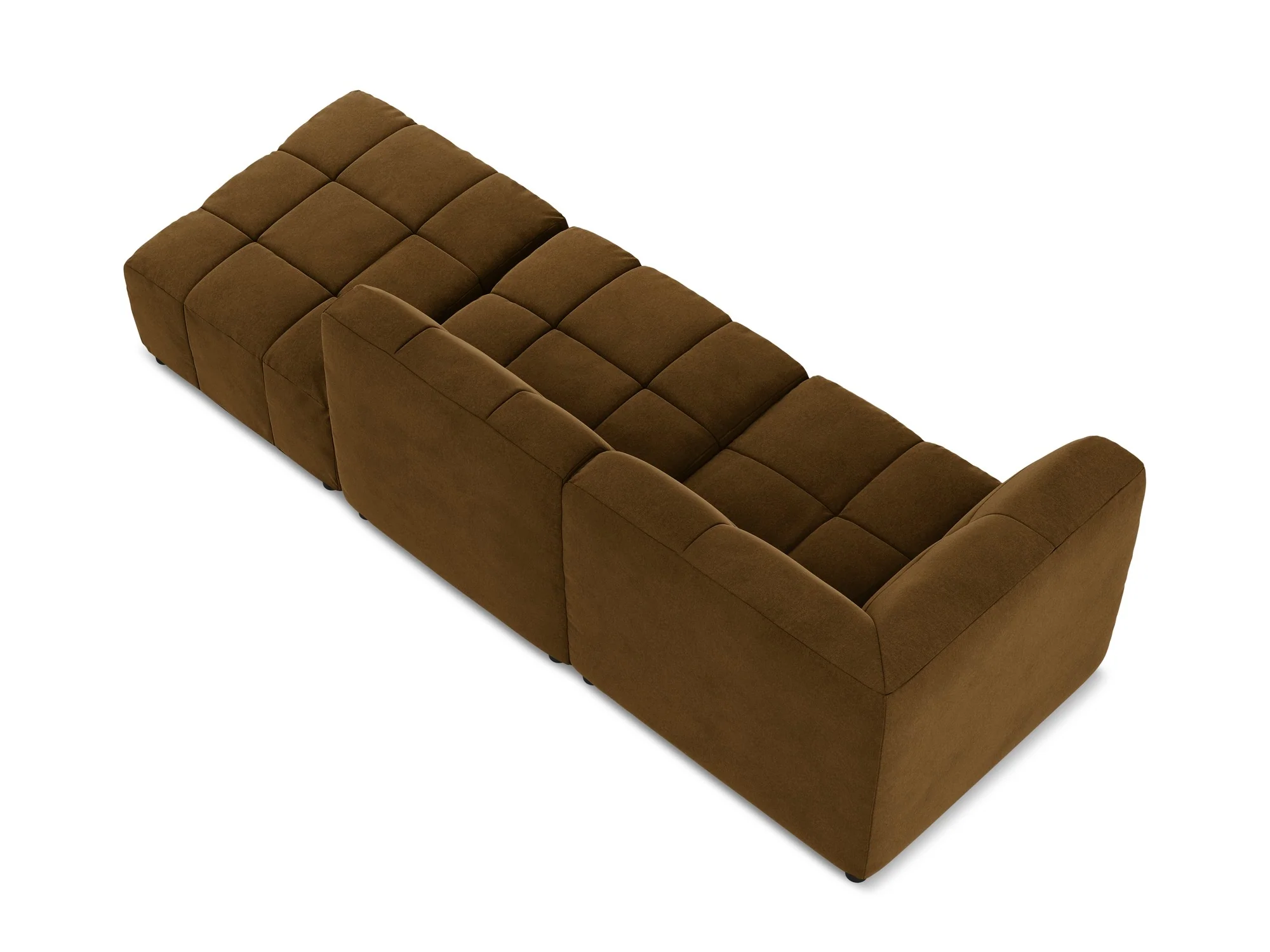 Sofa modułowa aksamitna lewostronna otwarta 3-osobowa ALOHA musztardowy - Image 5