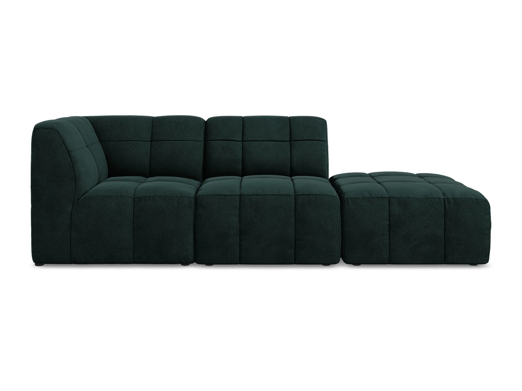 Sofa modułowa aksamitna lewostronna otwarta 3-osobowa ALOHA szarozielony - Image 3
