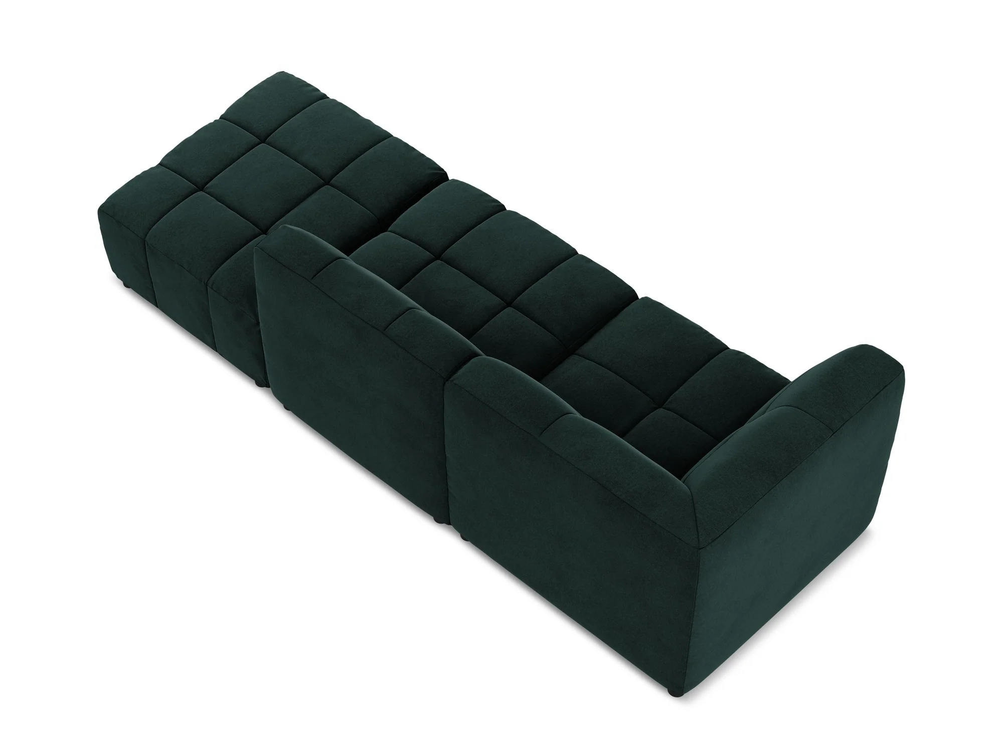Sofa modułowa aksamitna lewostronna otwarta 3-osobowa ALOHA szarozielony - Image 5