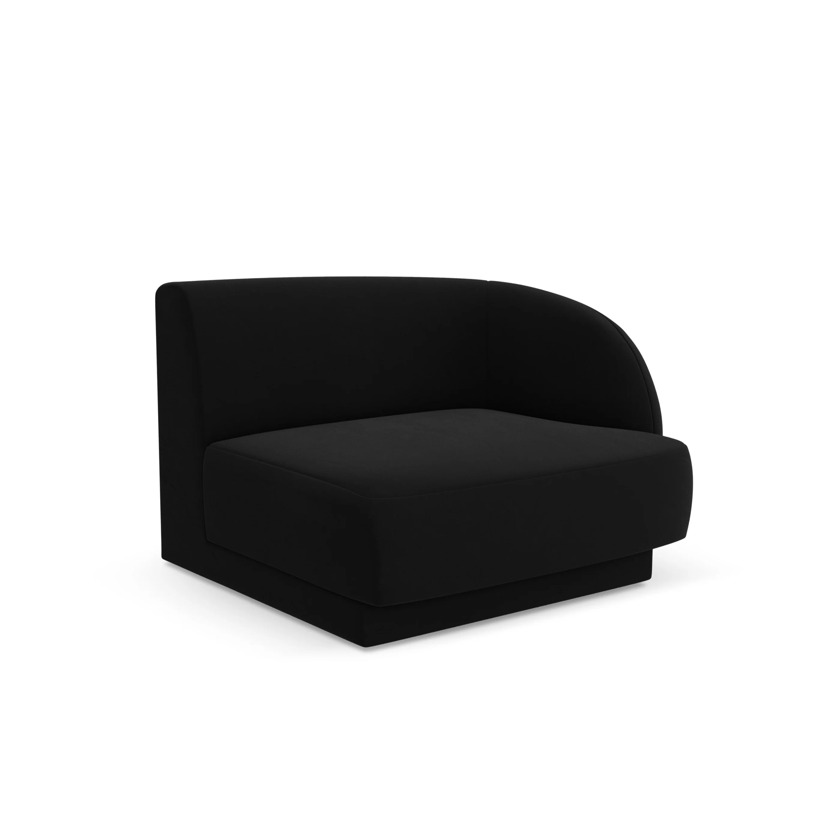 Sofa modułowa aksamitna MILEY - moduł prawostronny czarny - Image 2