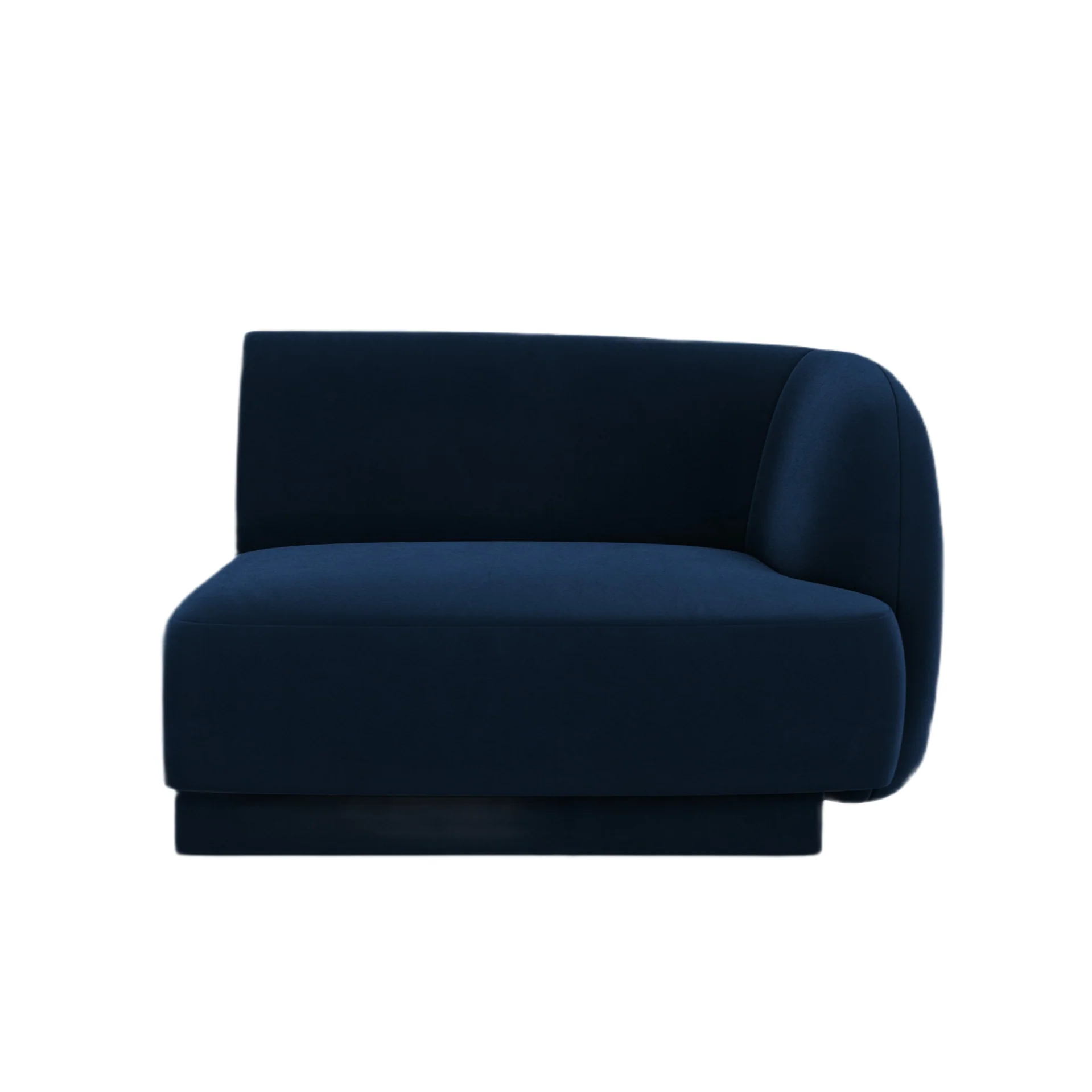 Sofa modułowa aksamitna MILEY - moduł prawostronny granat królewski