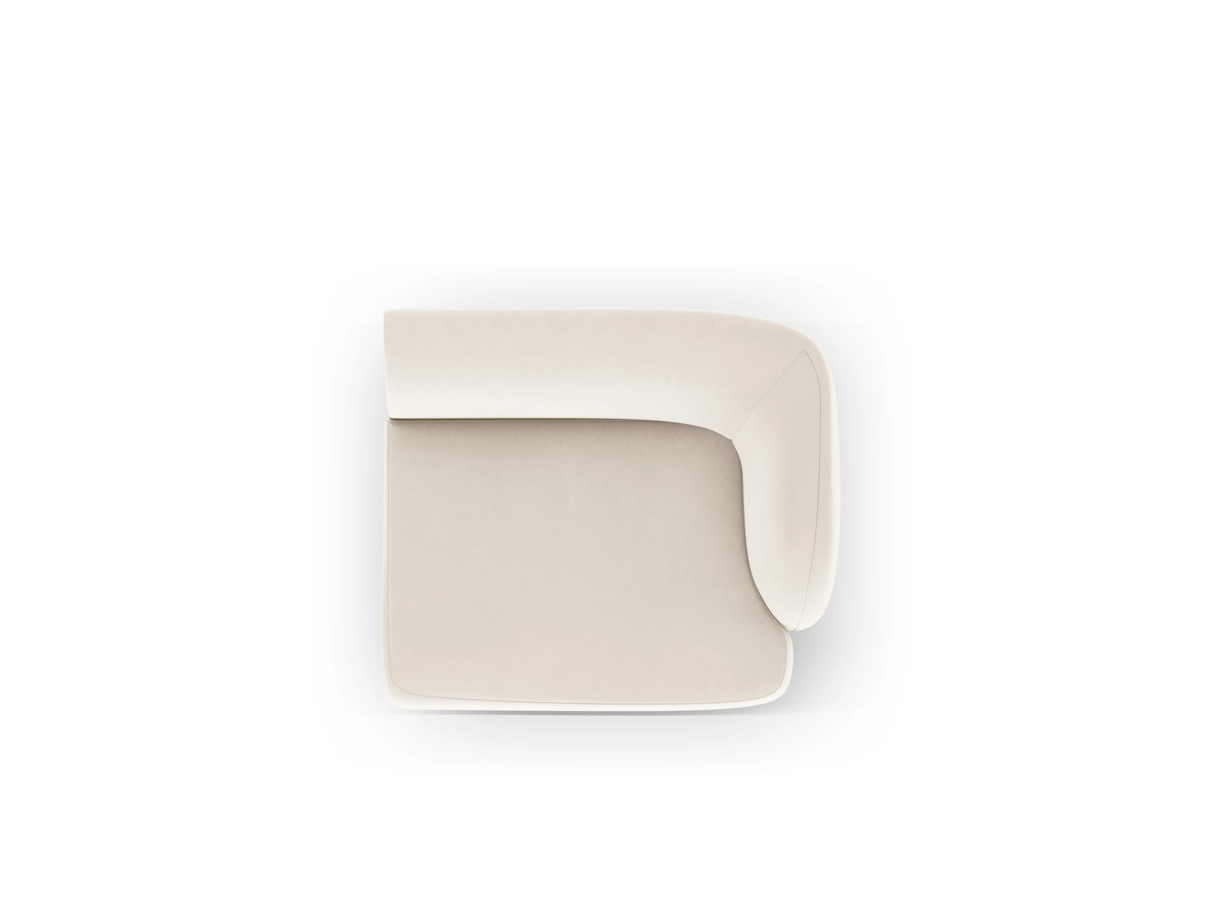 Sofa modułowa aksamitna MILEY - moduł prawostronny jasnobeżowy - Image 3