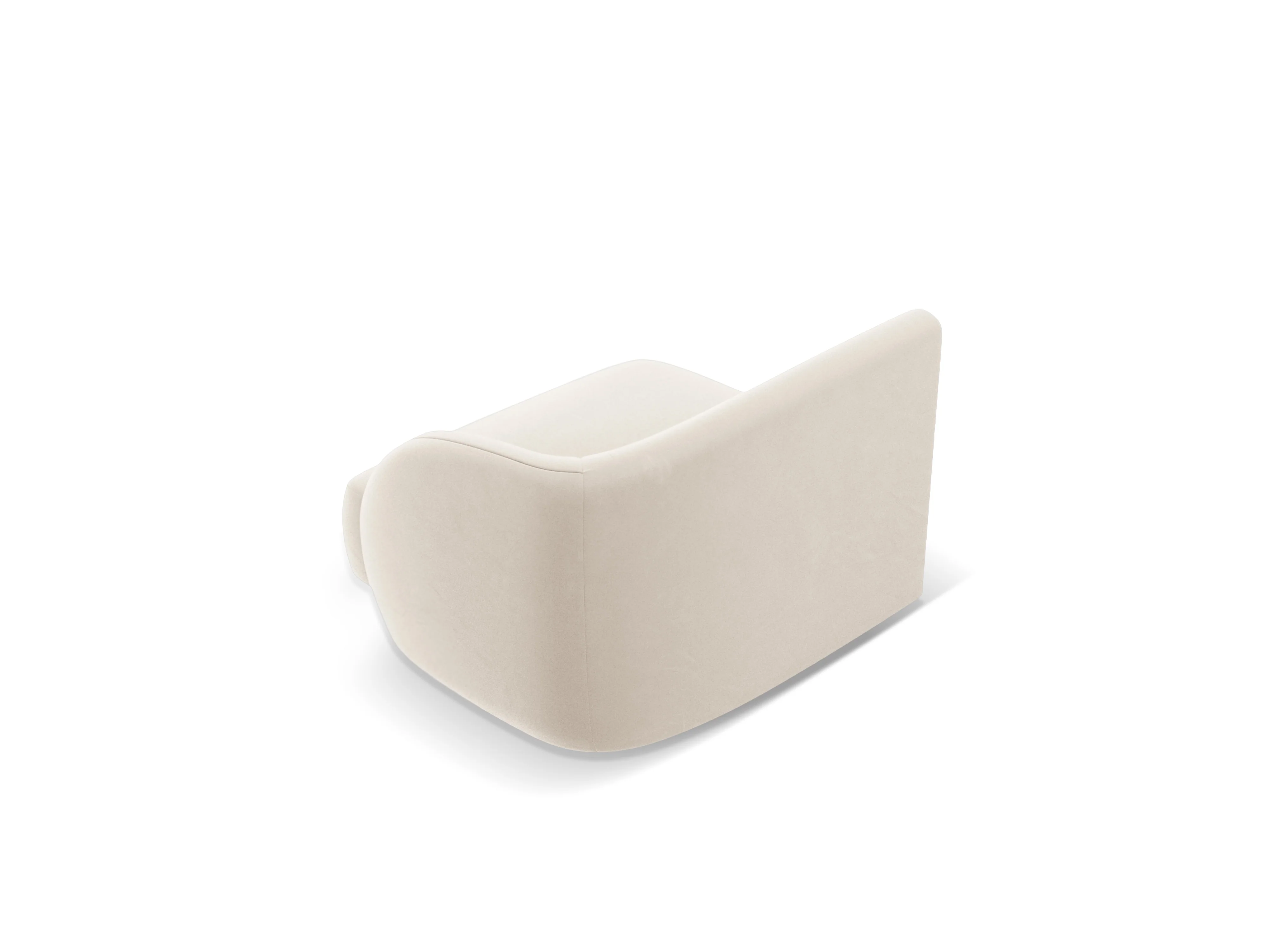 Sofa modułowa aksamitna MILEY - moduł prawostronny jasnobeżowy - Image 4
