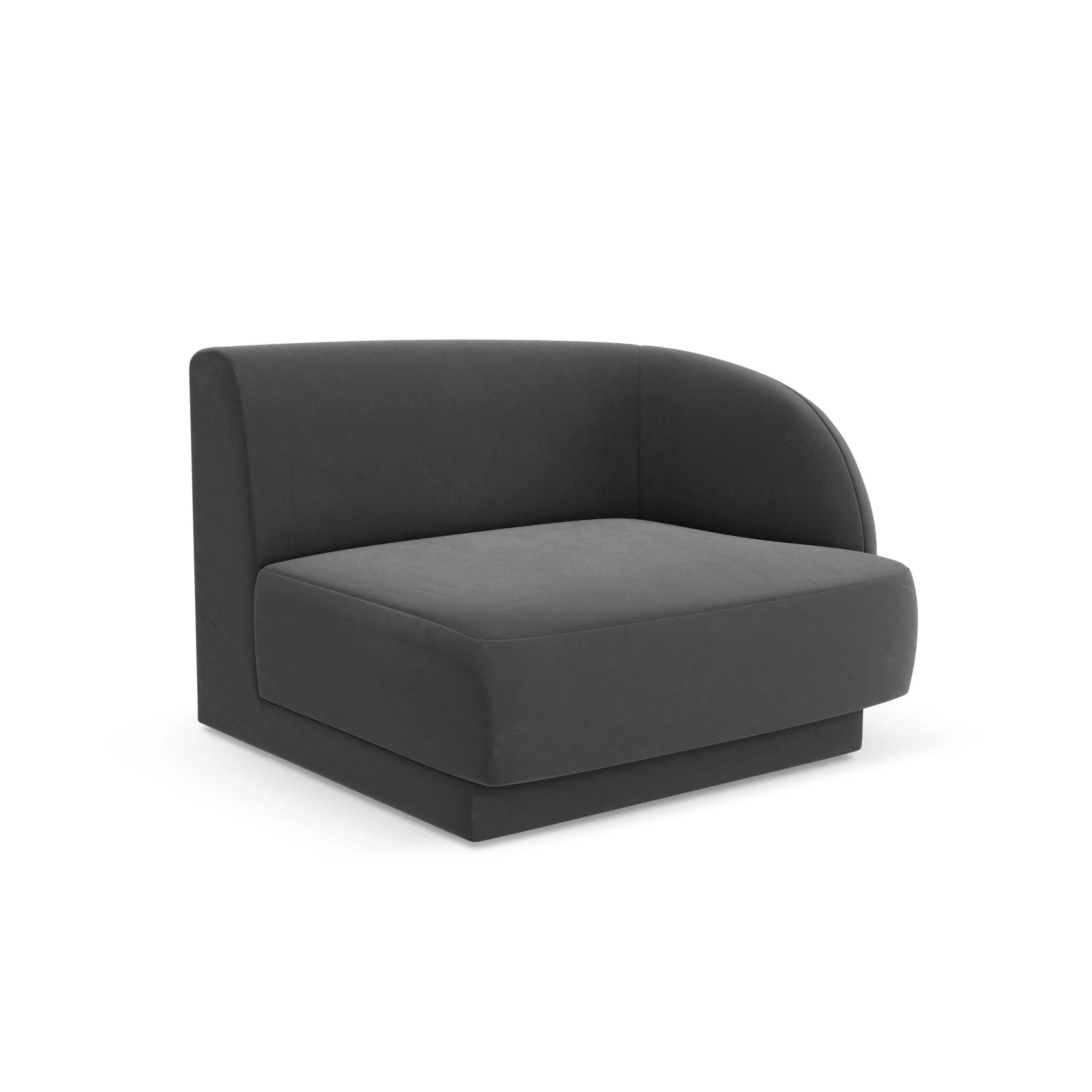 Sofa modułowa aksamitna MILEY - moduł prawostronny szary - Image 2