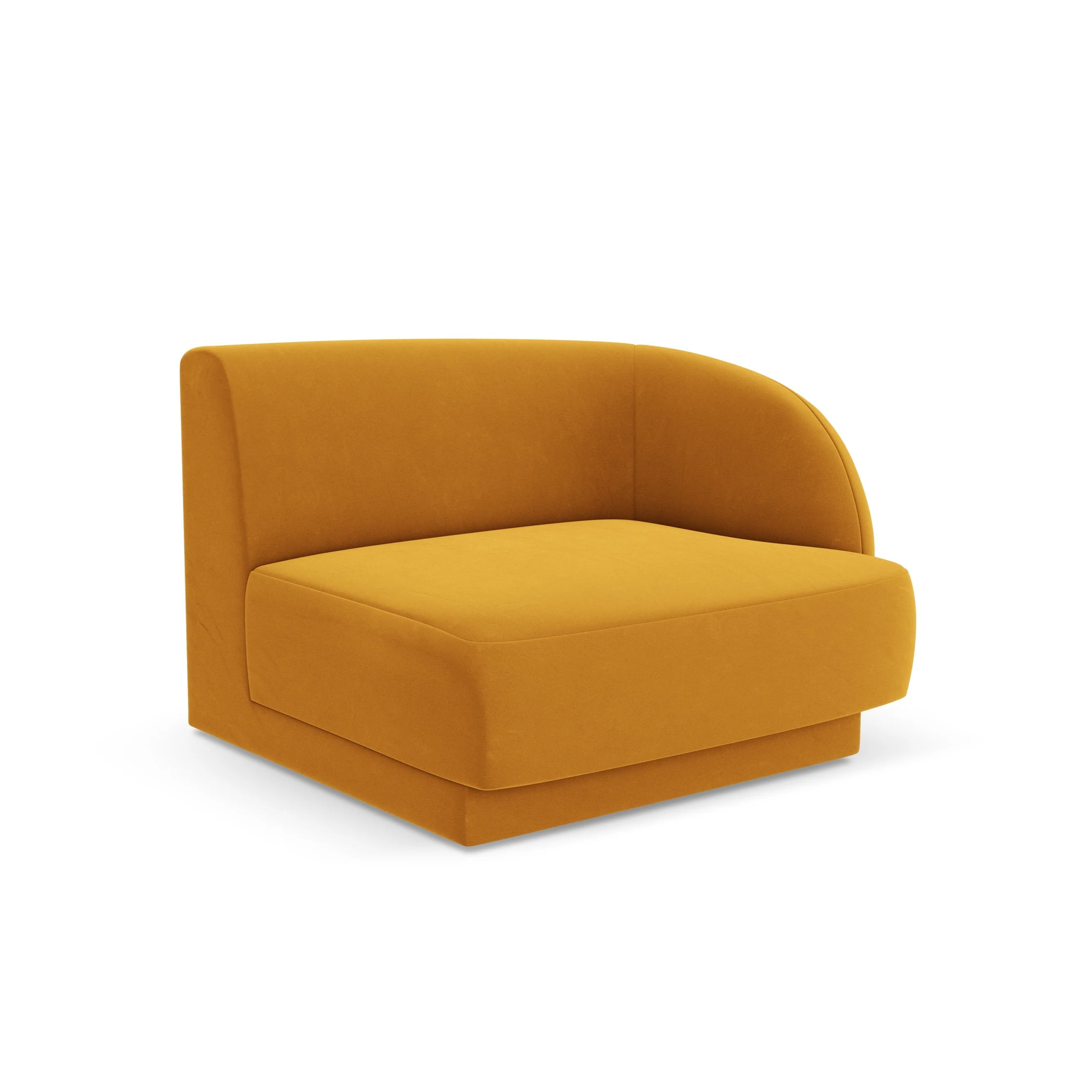 Sofa modułowa aksamitna MILEY - moduł prawostronny żółty - Image 2