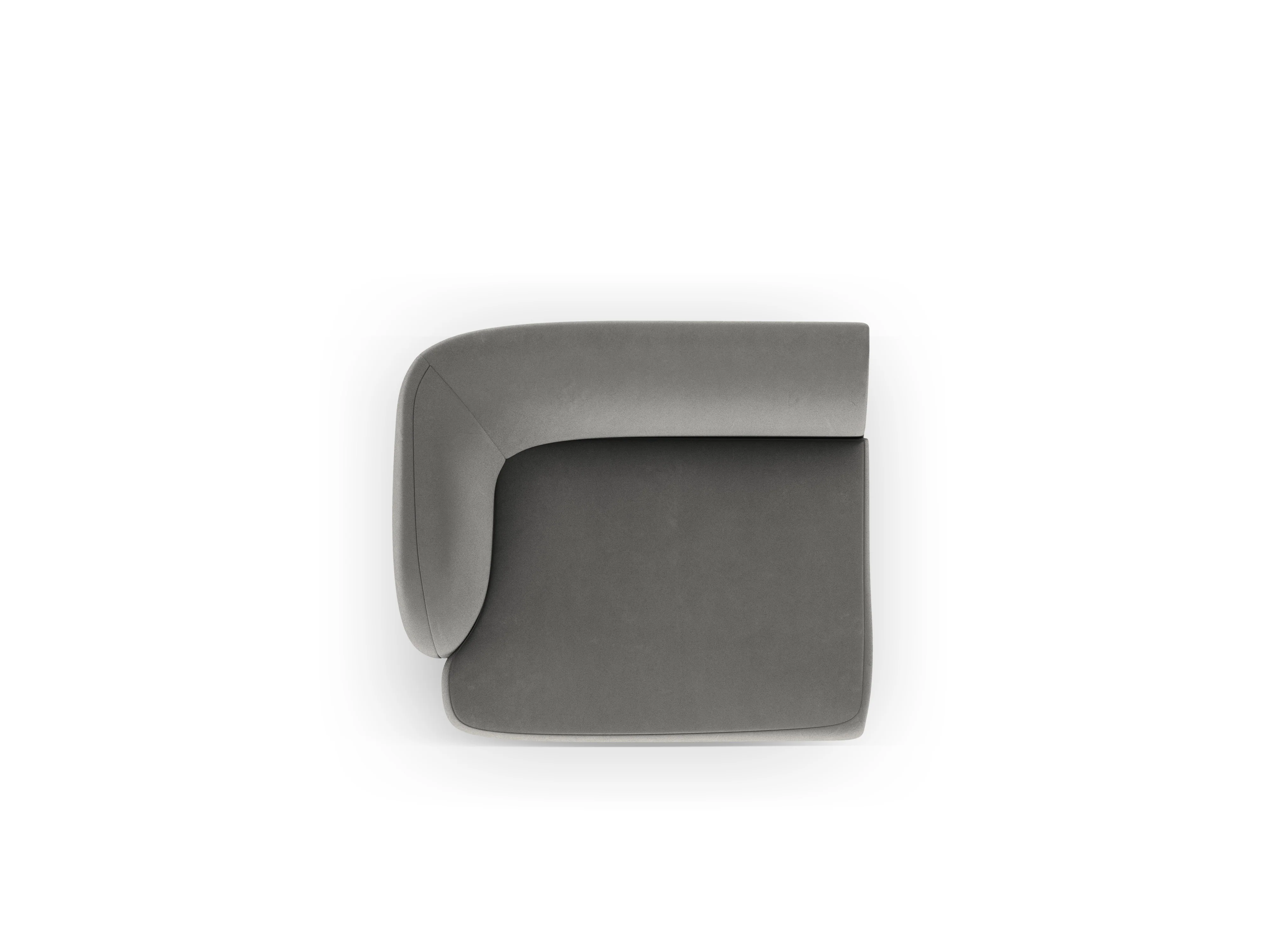 Sofa modułowa aksamitna MILEY - moduł lewostronny jasnoszary - Image 3