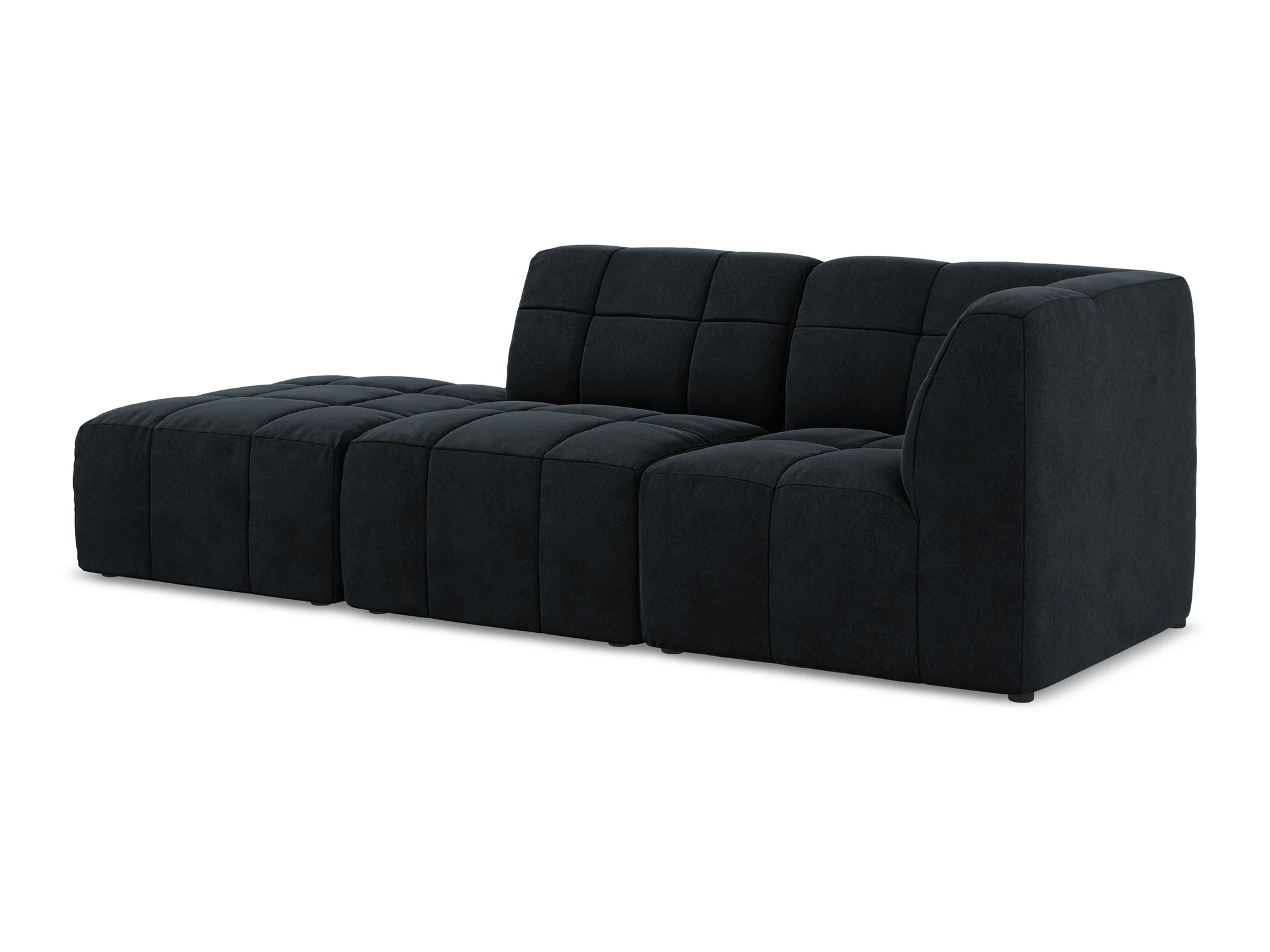Sofa modułowa aksamitna prawostronna otwarta 3-osobowa ALOHA granat królewski