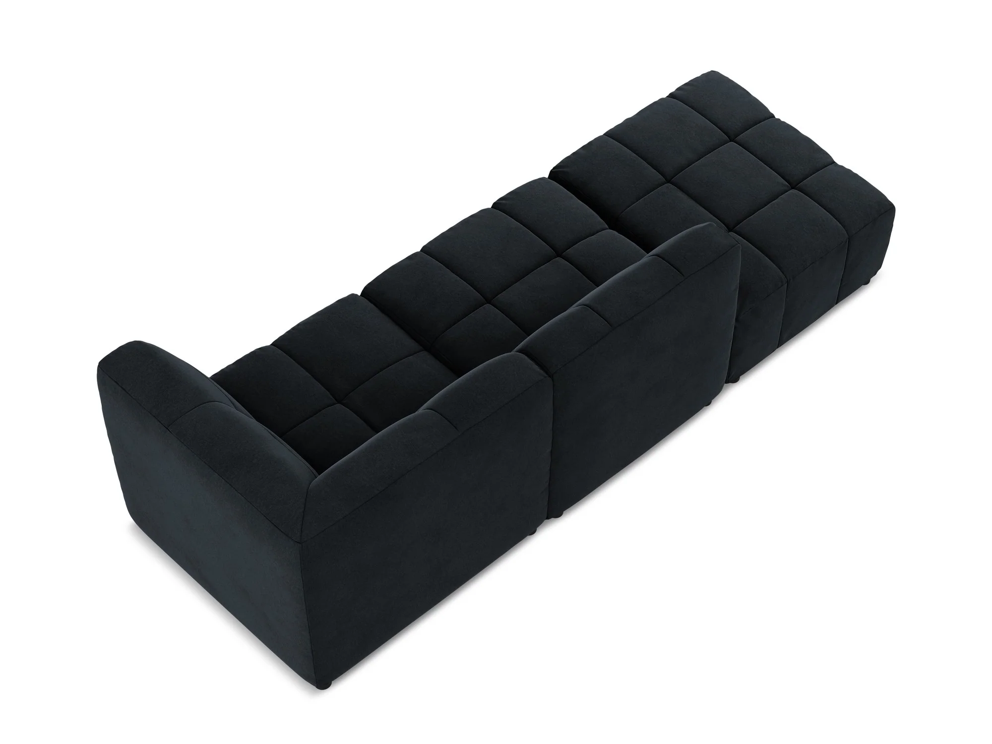 Sofa modułowa aksamitna prawostronna otwarta 3-osobowa ALOHA granat królewski - Image 5