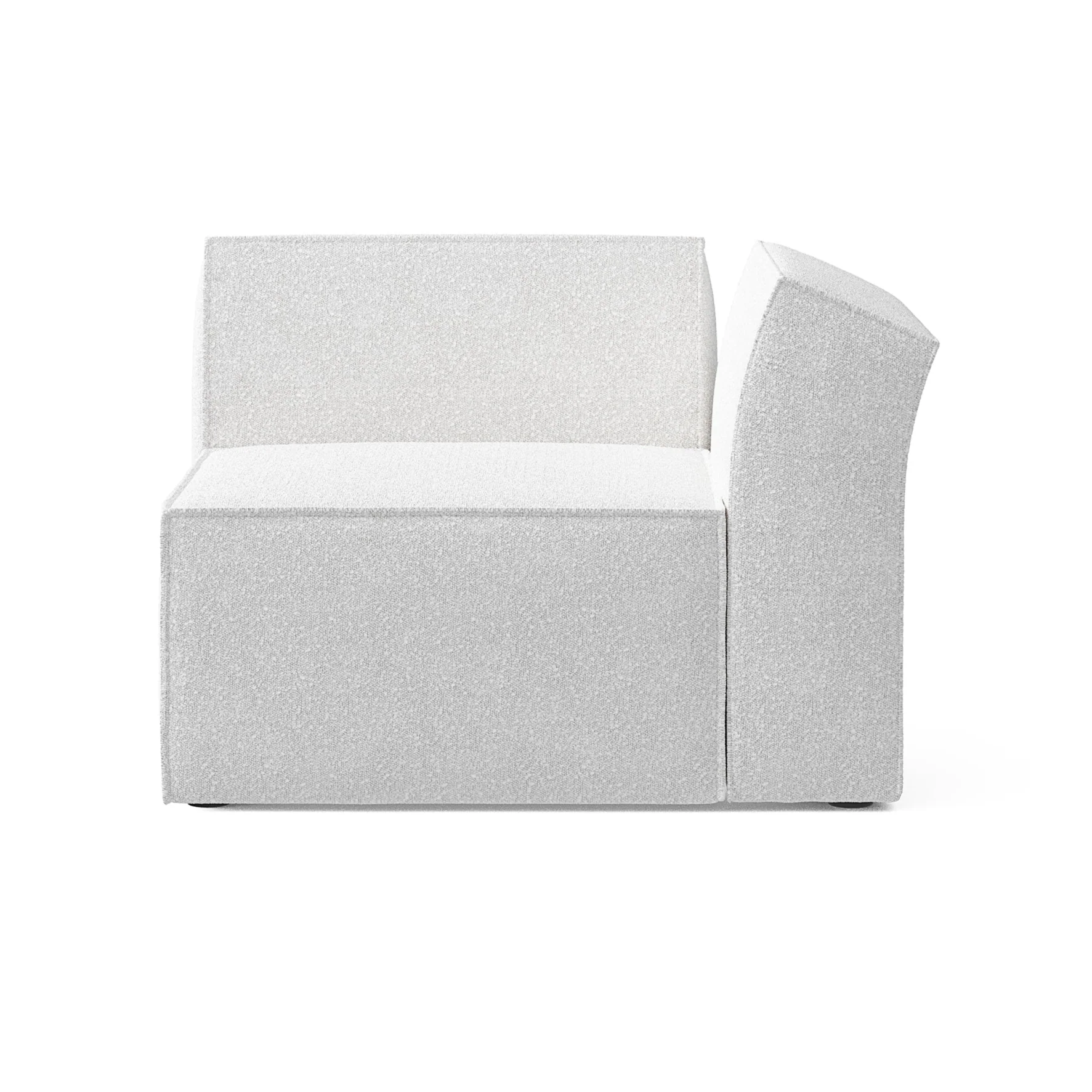 Sofa modułowa ANDO - moduł prawostronny biały boucle