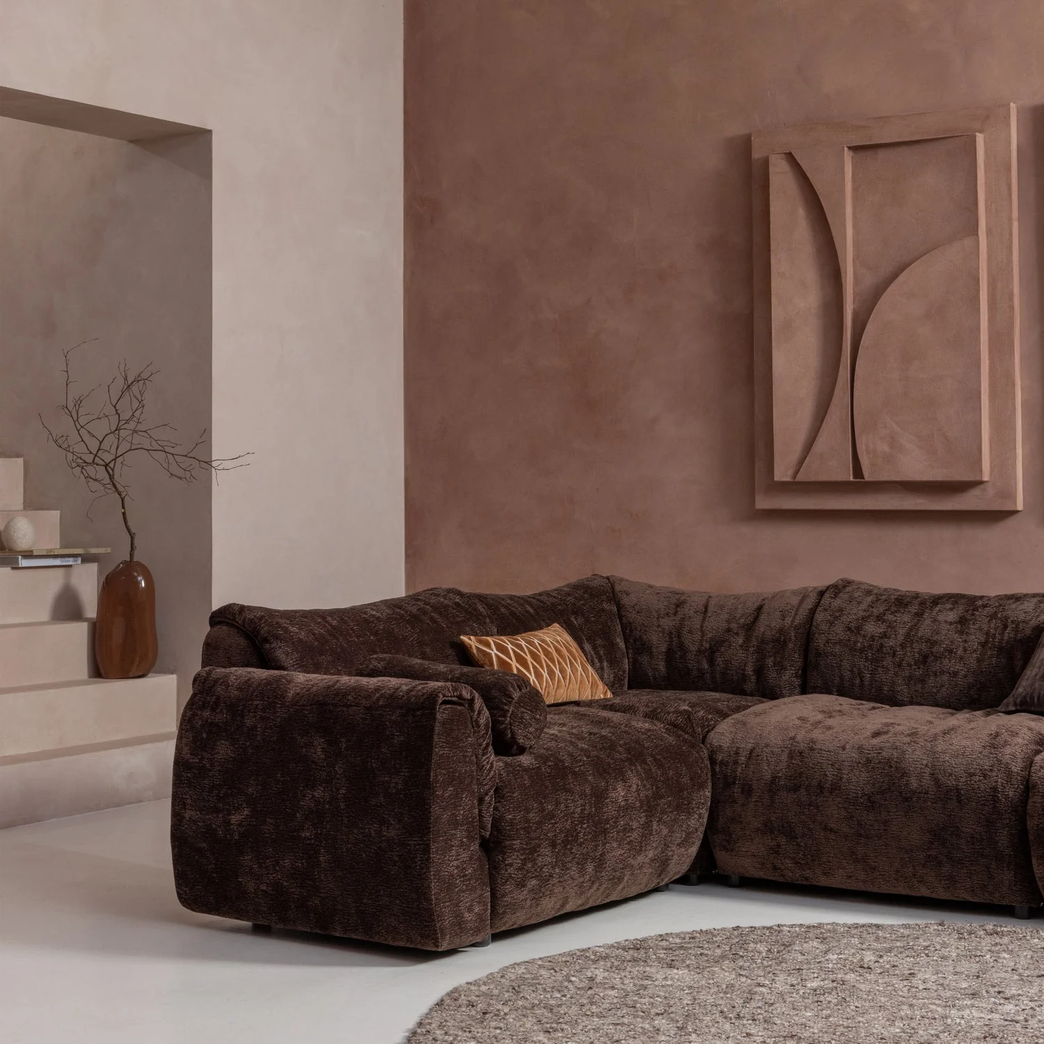 Sofa modułowa BAGGY - element brązowy szenil - Image 5